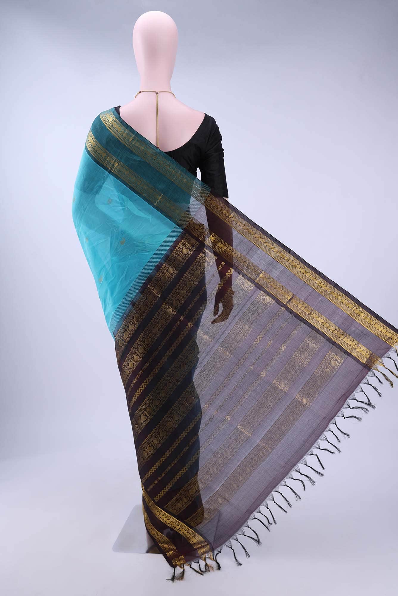 Sky Blue Silk Cotton Saree