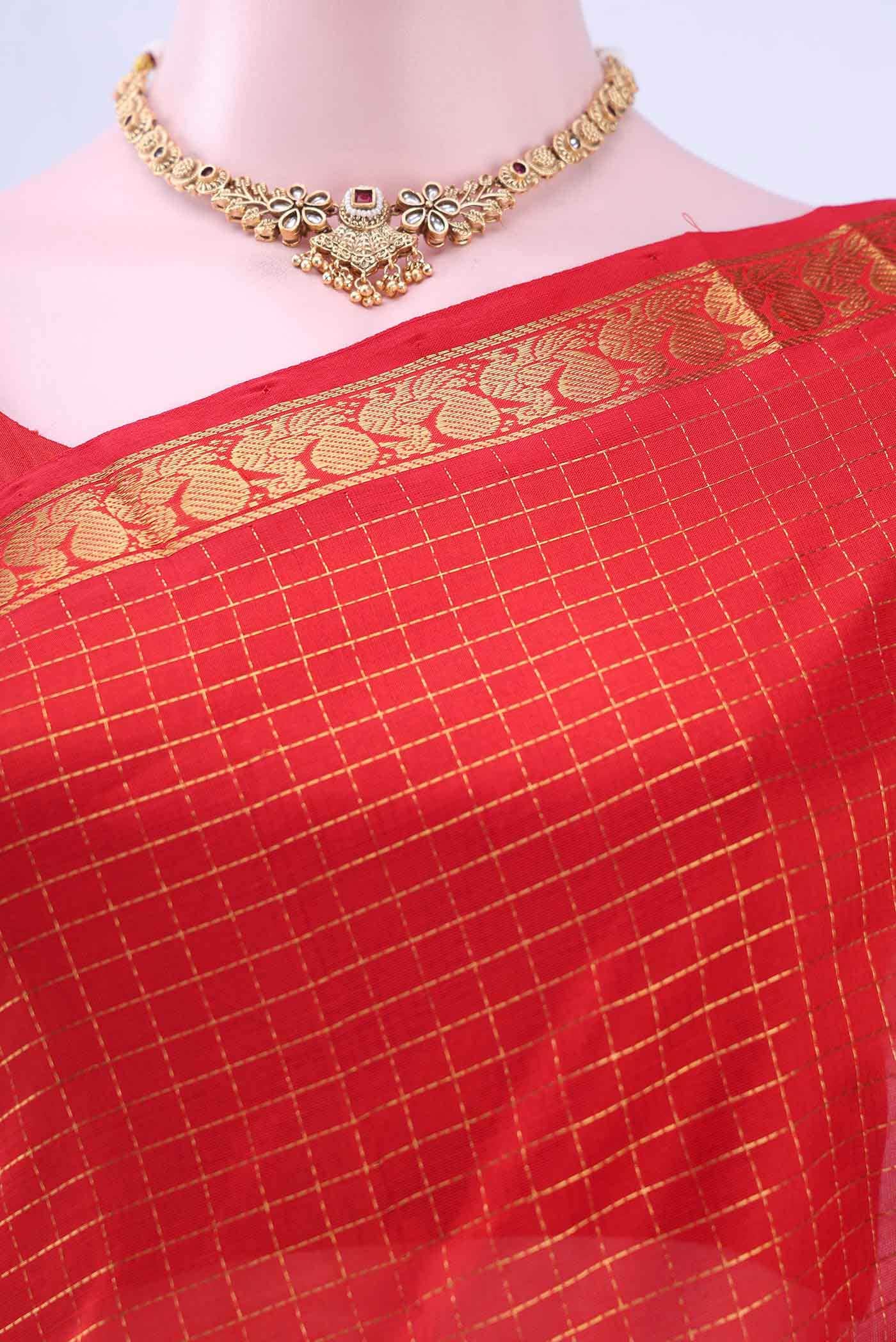 Red Silk Cotton Saree