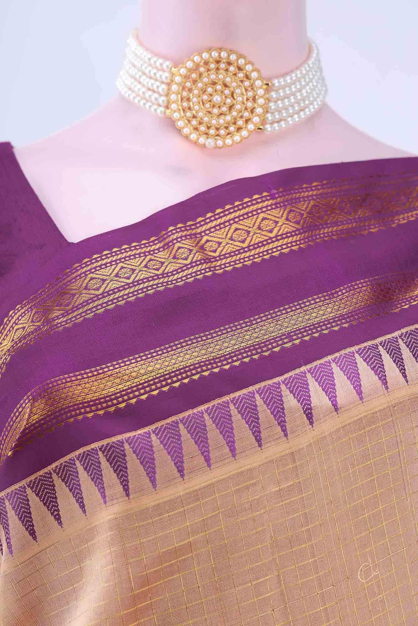Cream Silk Cotton Saree