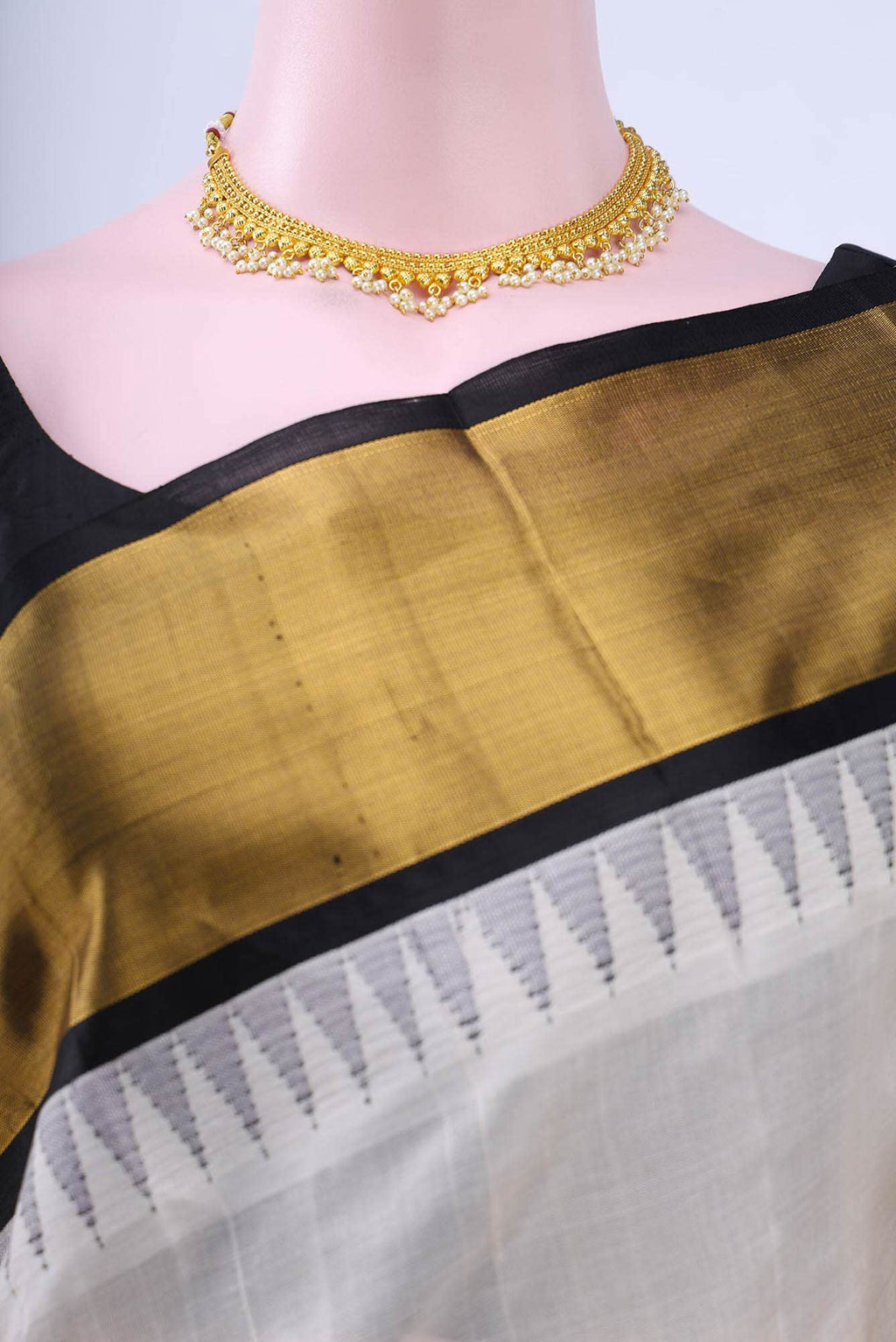 Off White Silk Cotton Saree