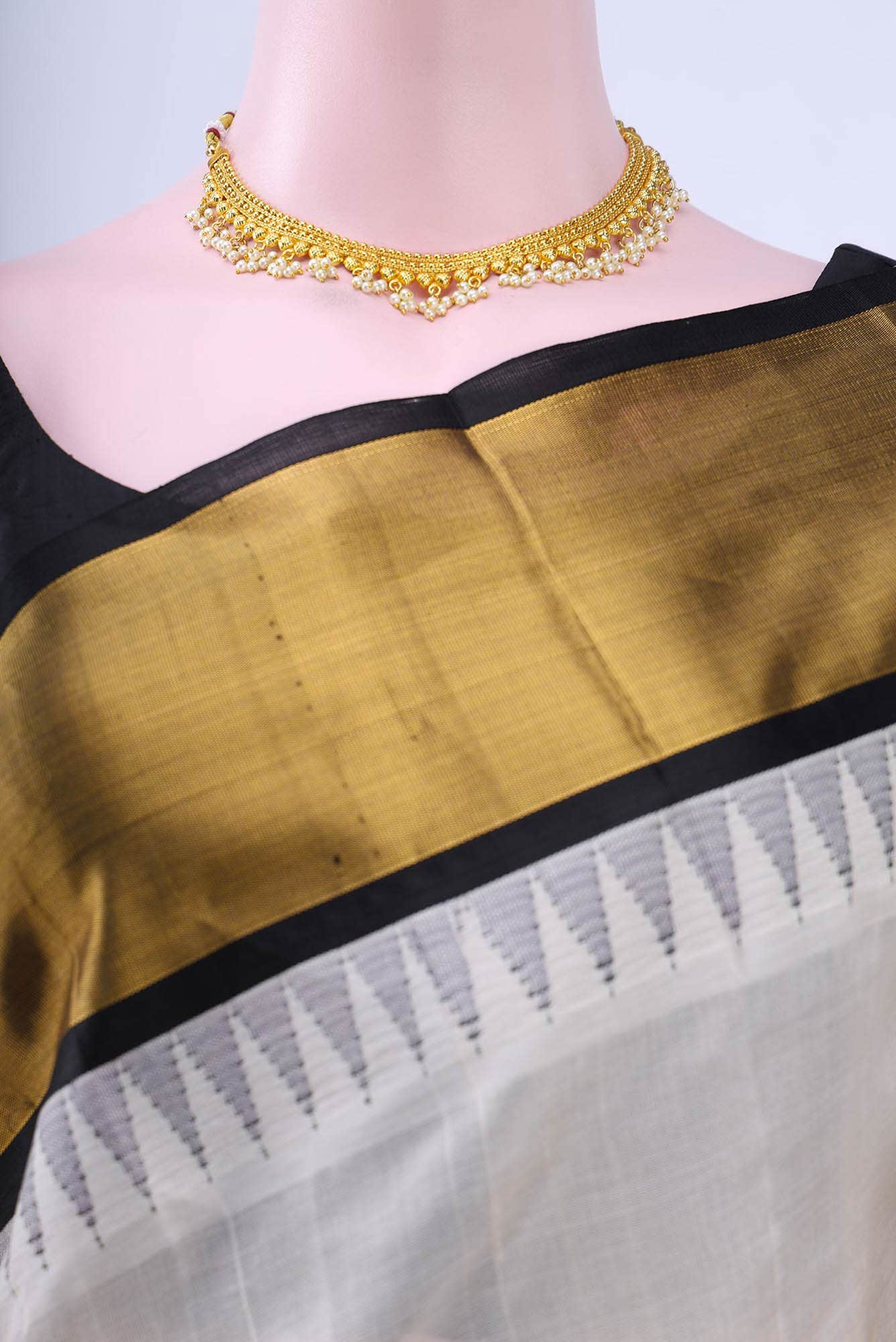 Off White Silk Cotton Saree