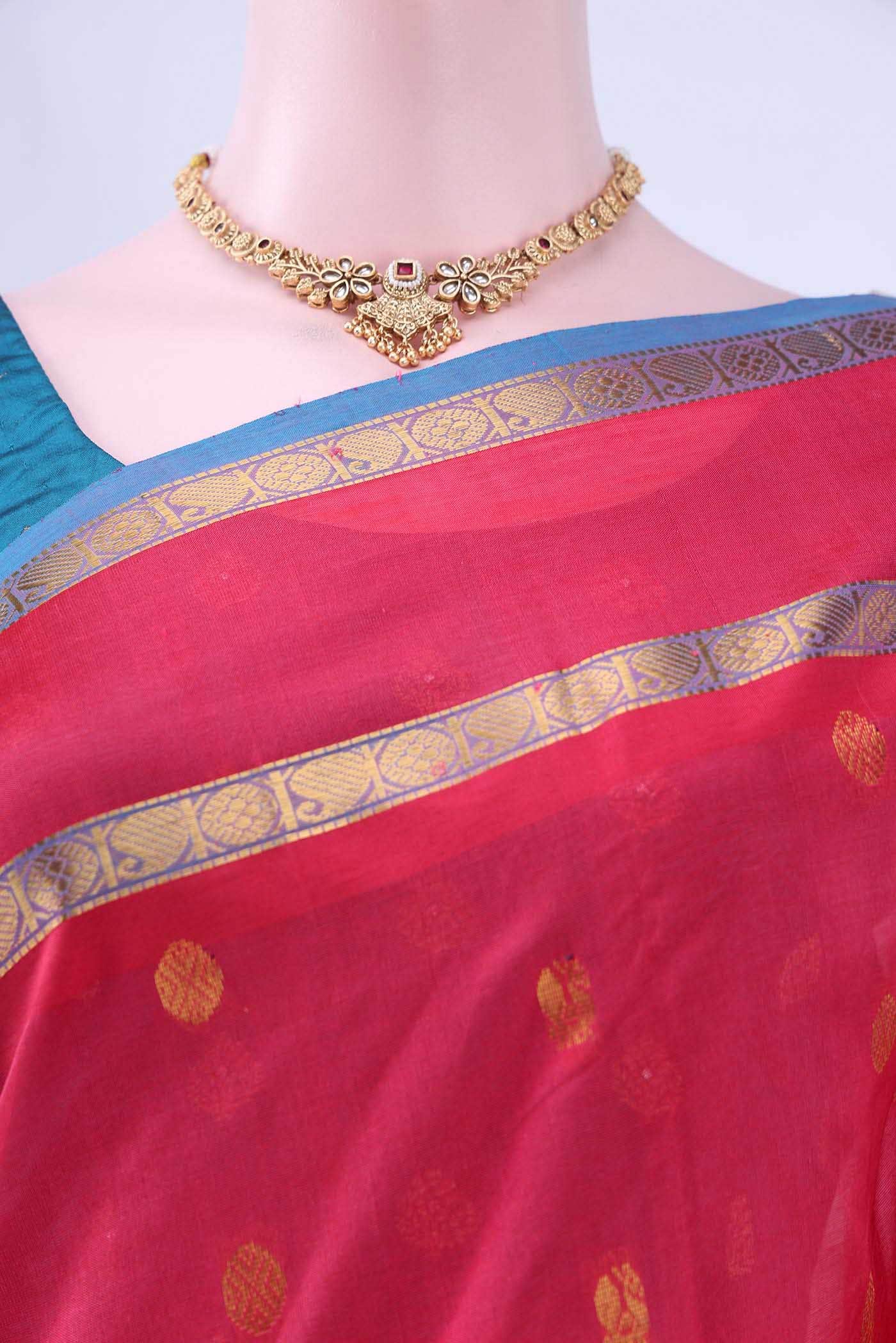 Imperial Pink Silk Cotton Saree