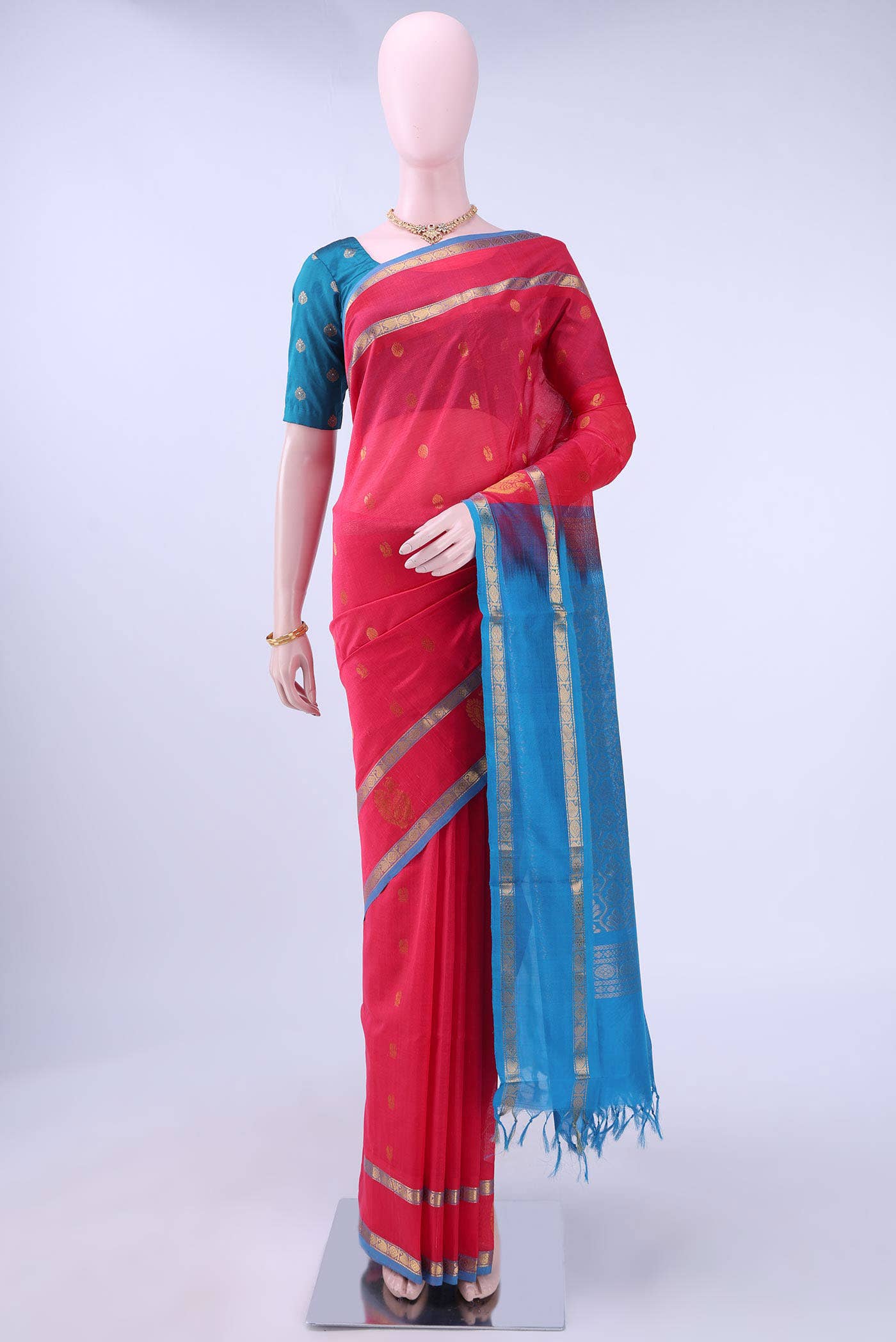 Imperial Pink Silk Cotton Saree