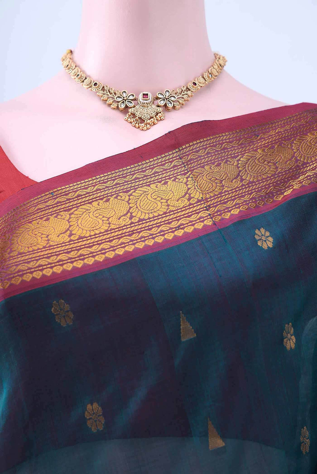 Navy Blue Silk Cotton Saree