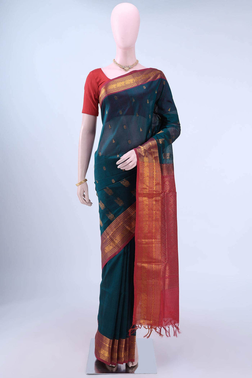 Navy Blue Silk Cotton Saree