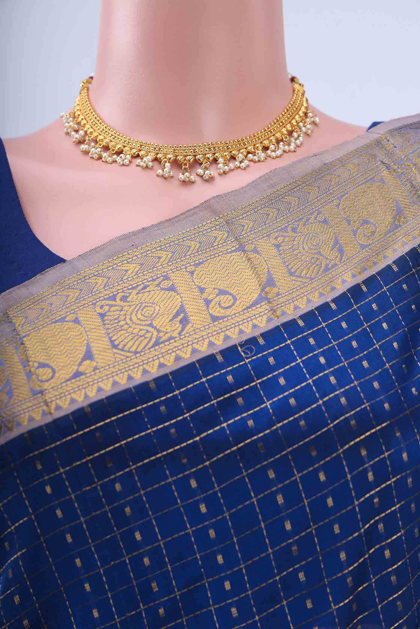 Blue Silk Cotton Saree