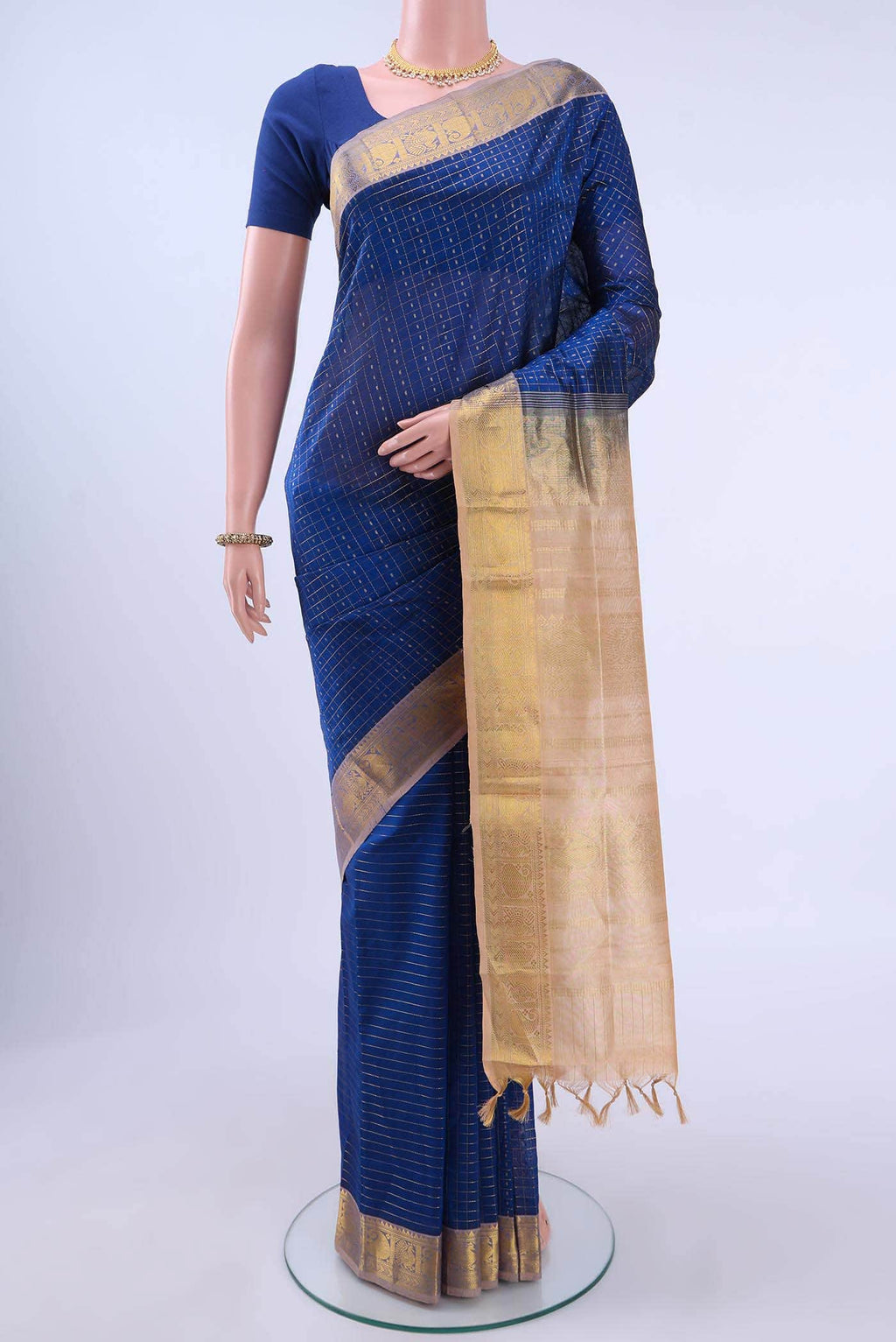 Blue Silk Cotton Saree