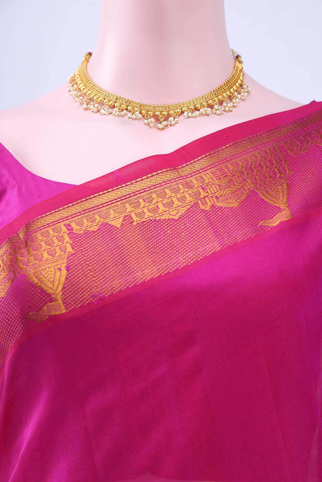 Rani Pink Silk Cotton Saree