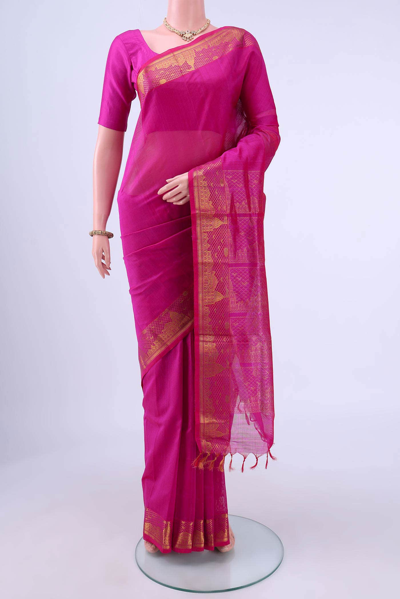 Rani Pink Coimbatore Silk Cotton Saree