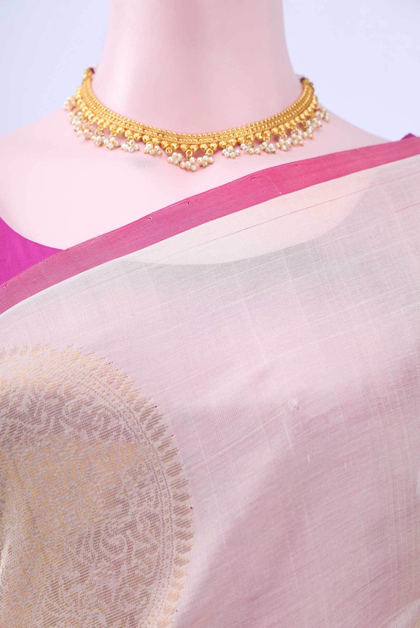 Off White Silk Cotton Saree