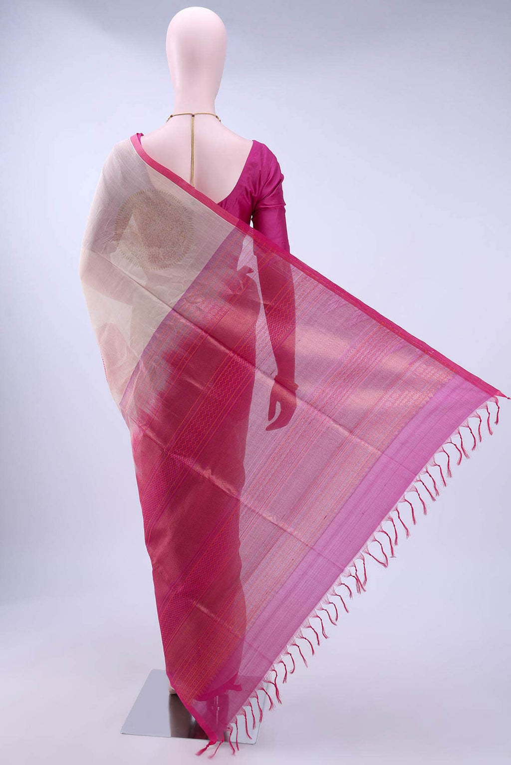 Off White Silk Cotton Saree