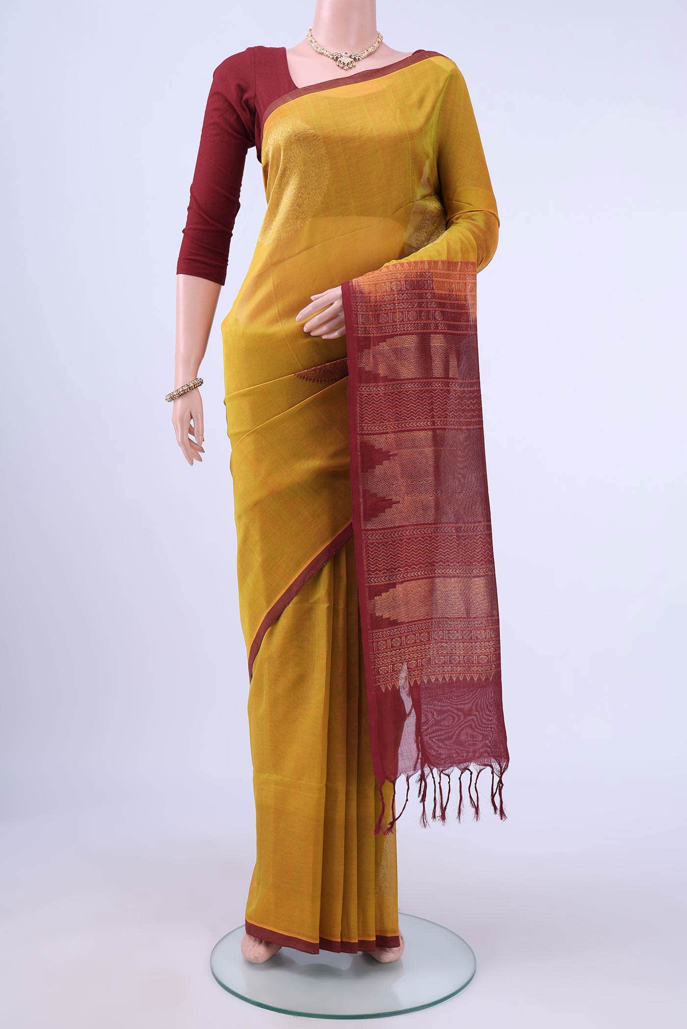 Acid Green Coimbatore Silk Cotton Saree