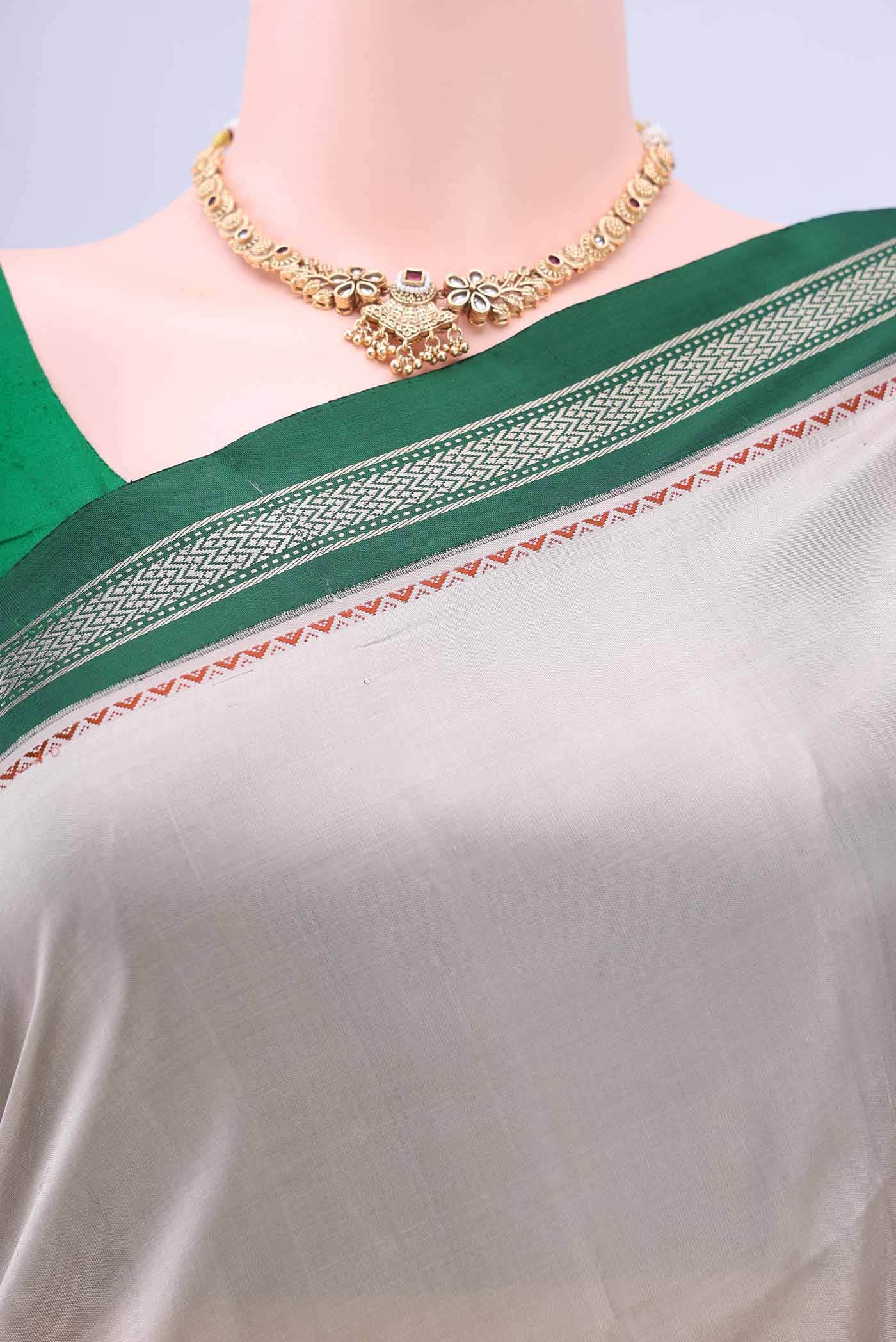 Beige Kanchipuram Silk Saree