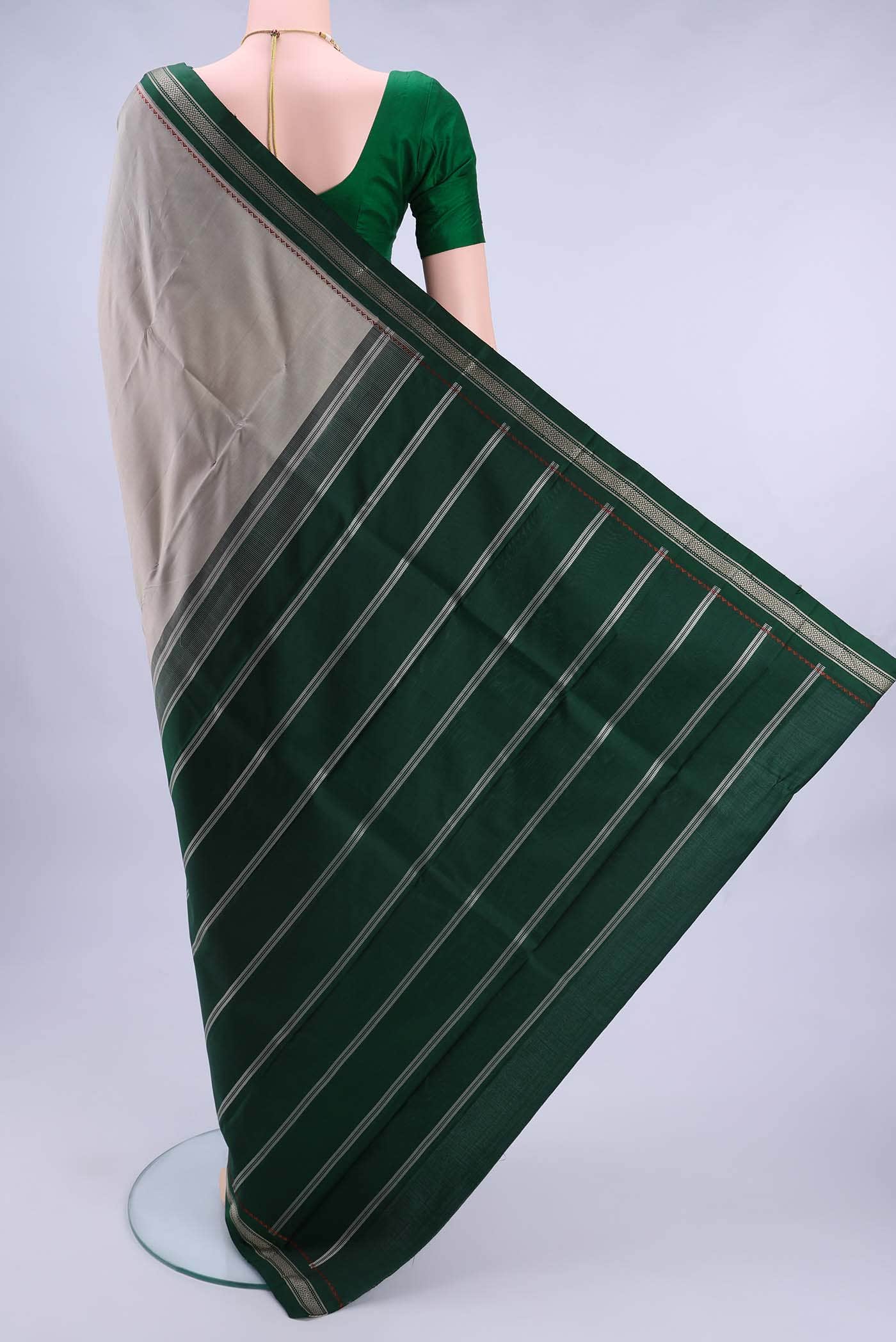 Beige Kanchipuram Silk Saree