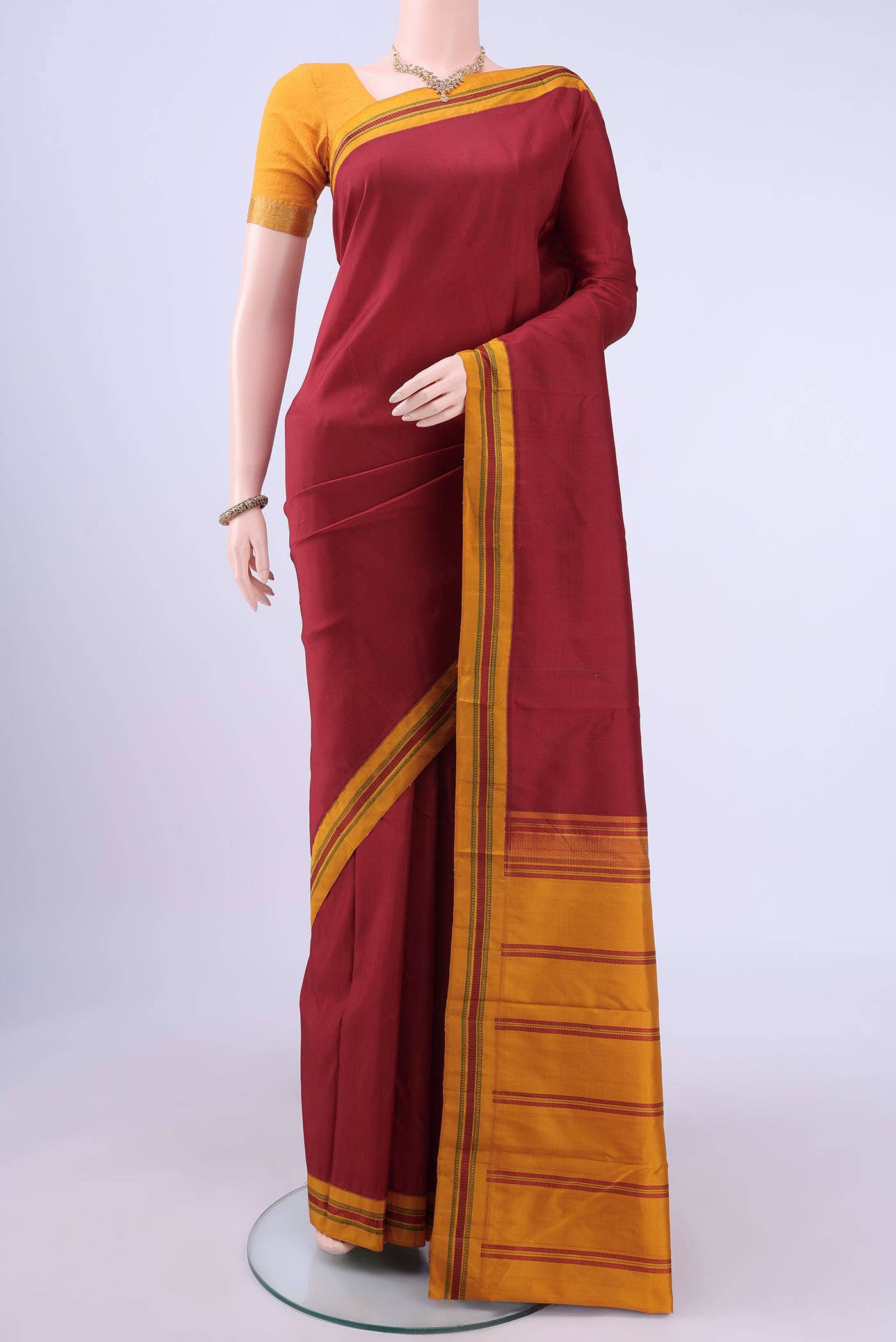Maroon Kanchipuram Saree