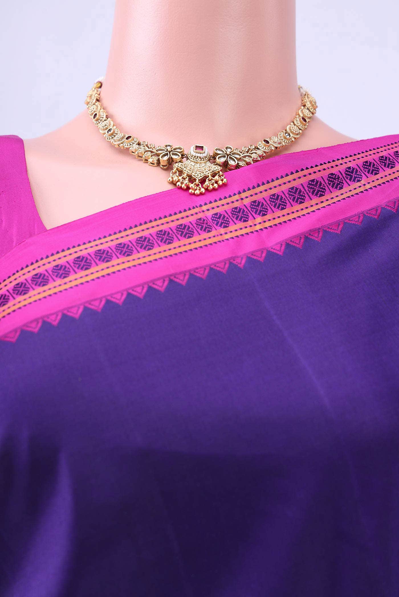 Navy Blue Kanchipuram Silk Saree