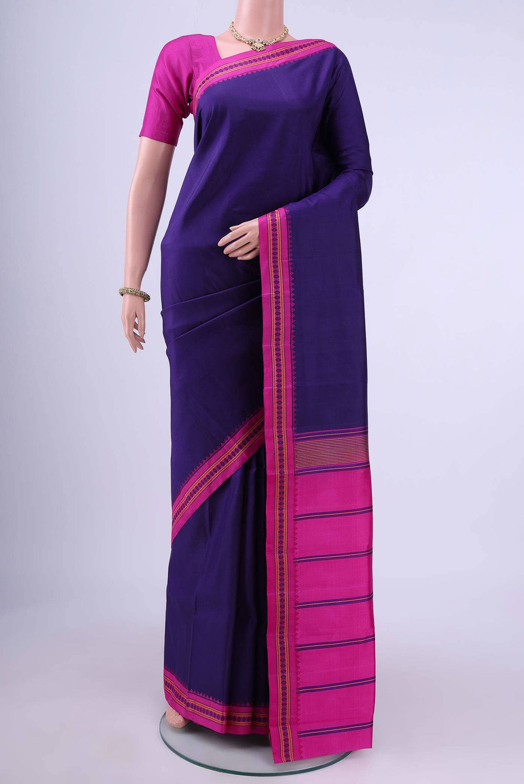 Navy Blue Kanchipuram Silk Saree