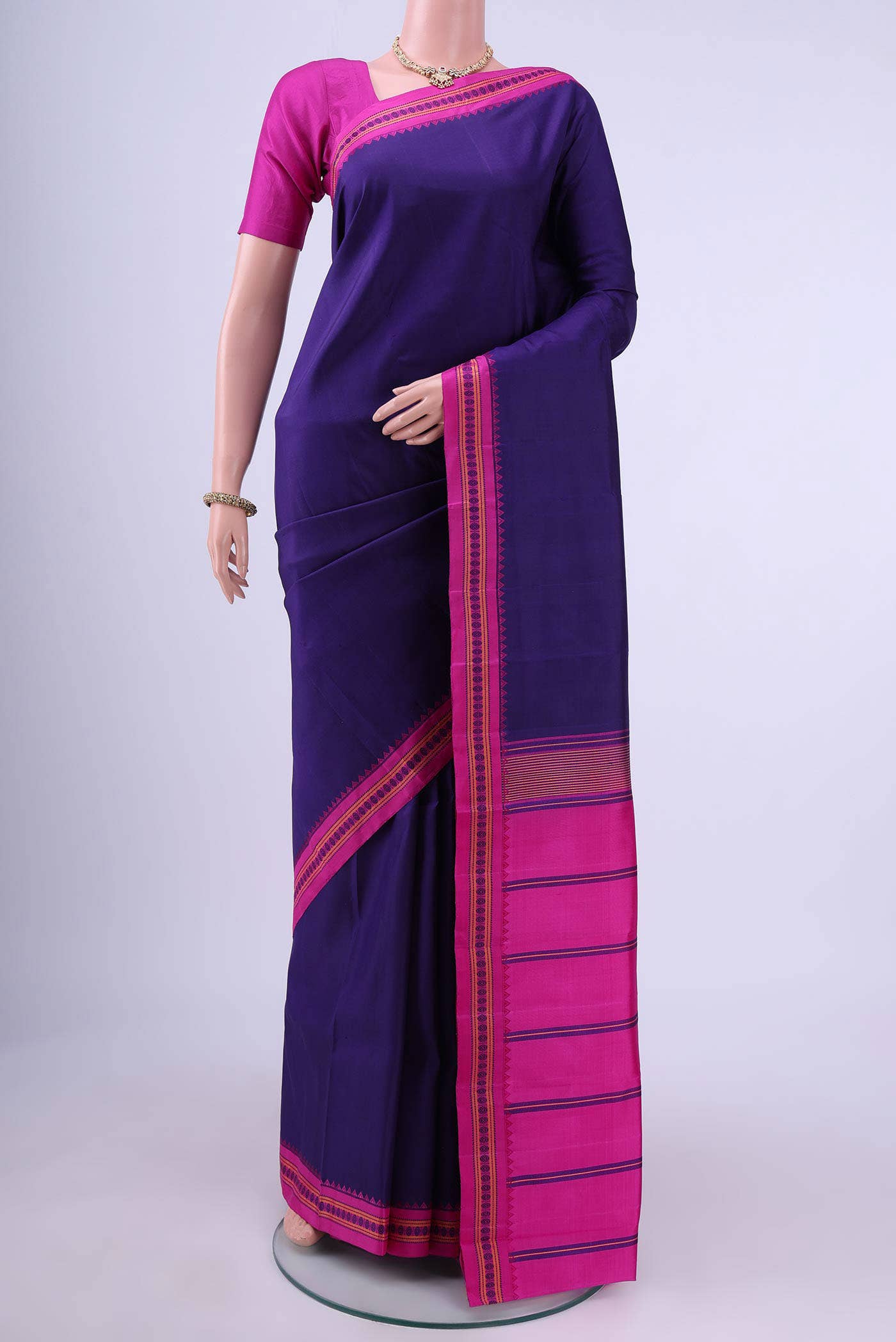 Navy Blue Kanchipuram Silk Saree
