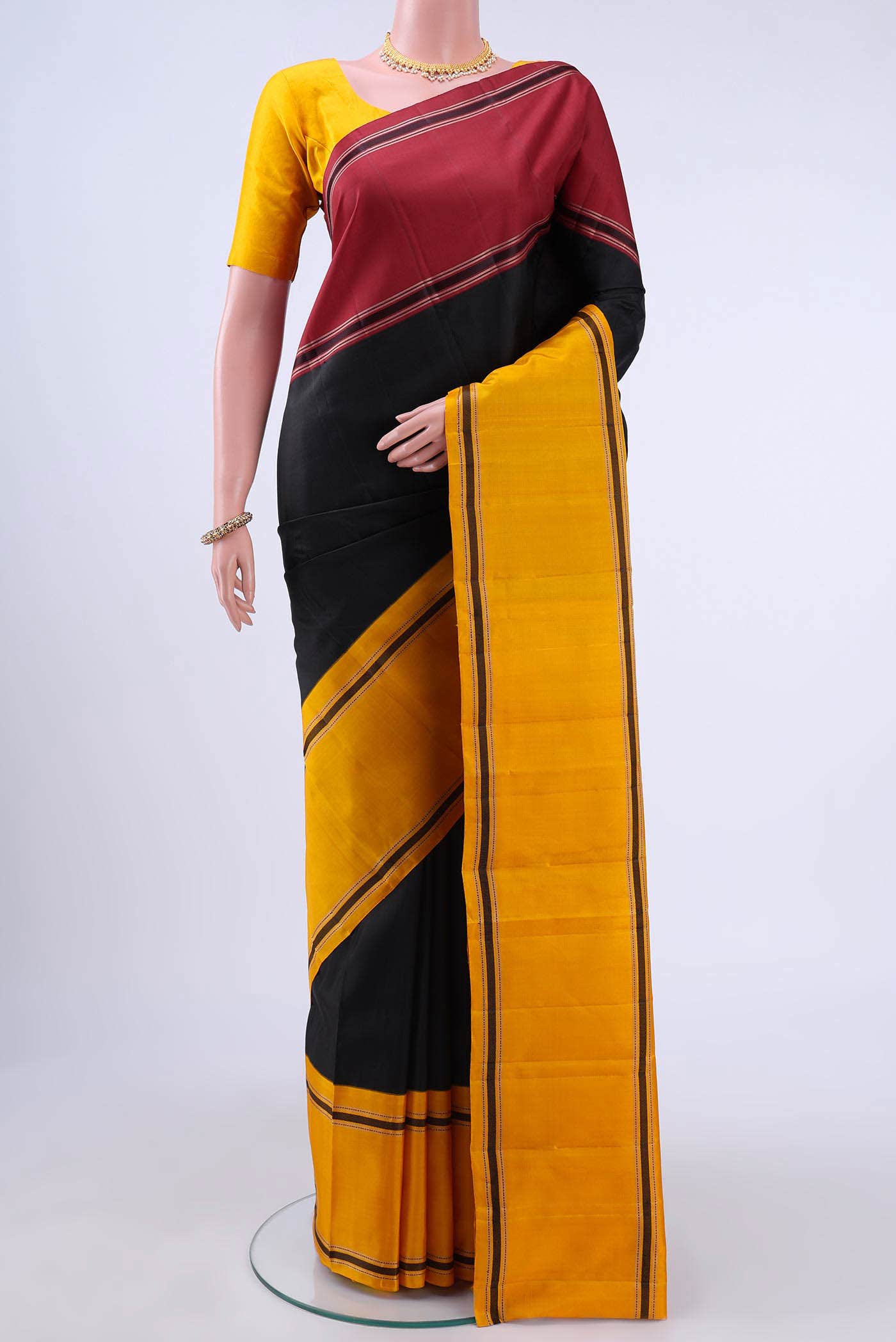 Black Kanchipuram Silk Saree