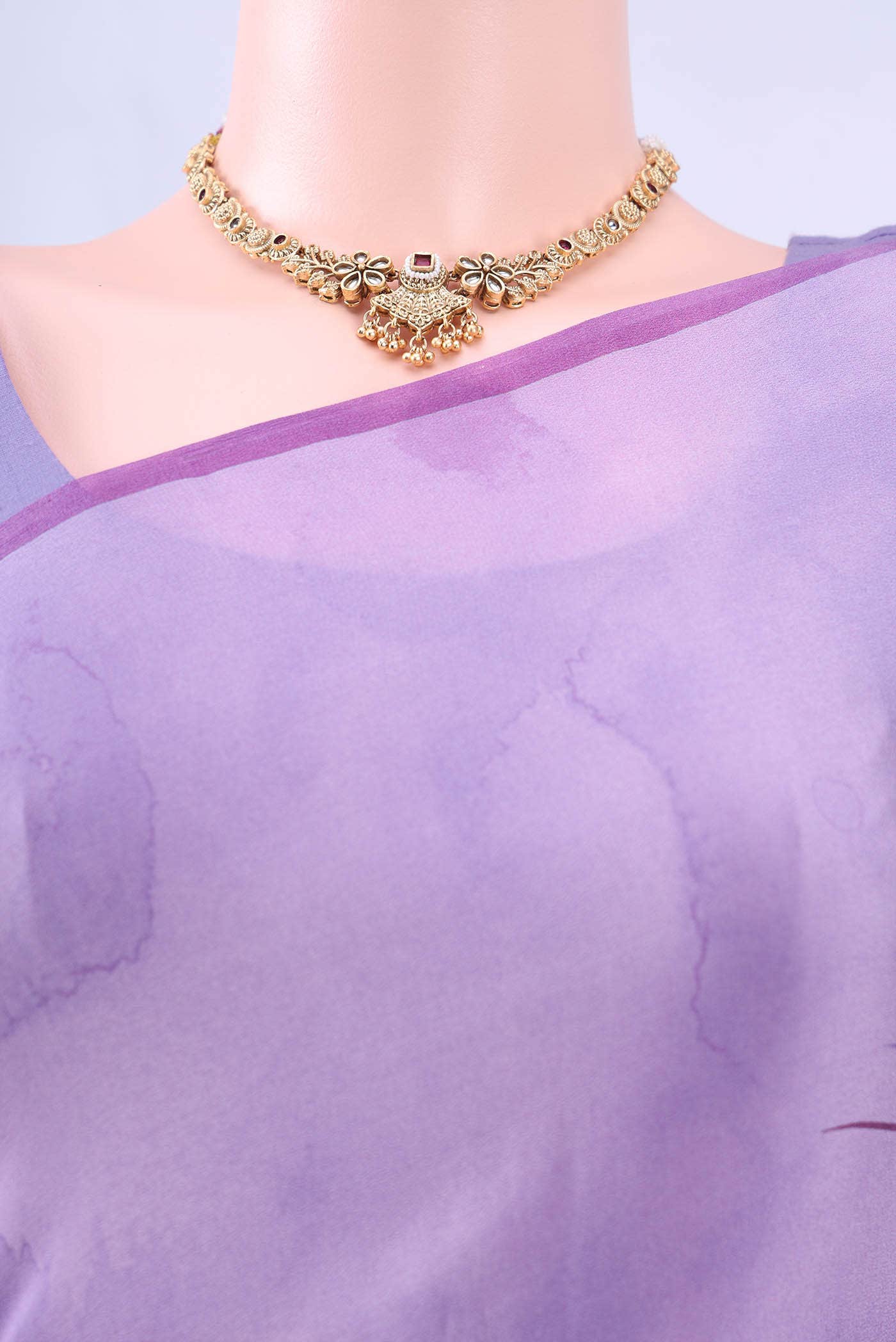 Lavender Mysore Crepe Saree