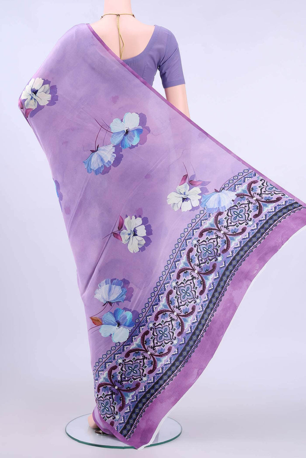 Lavender Mysore Crepe Saree