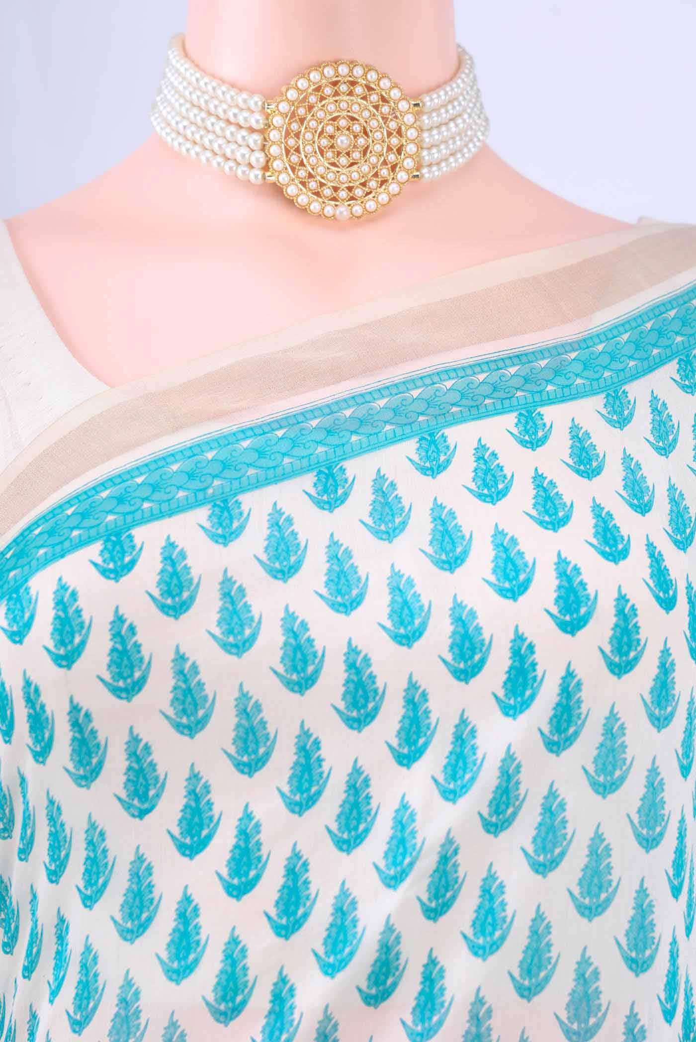 Off White Tussar Saree