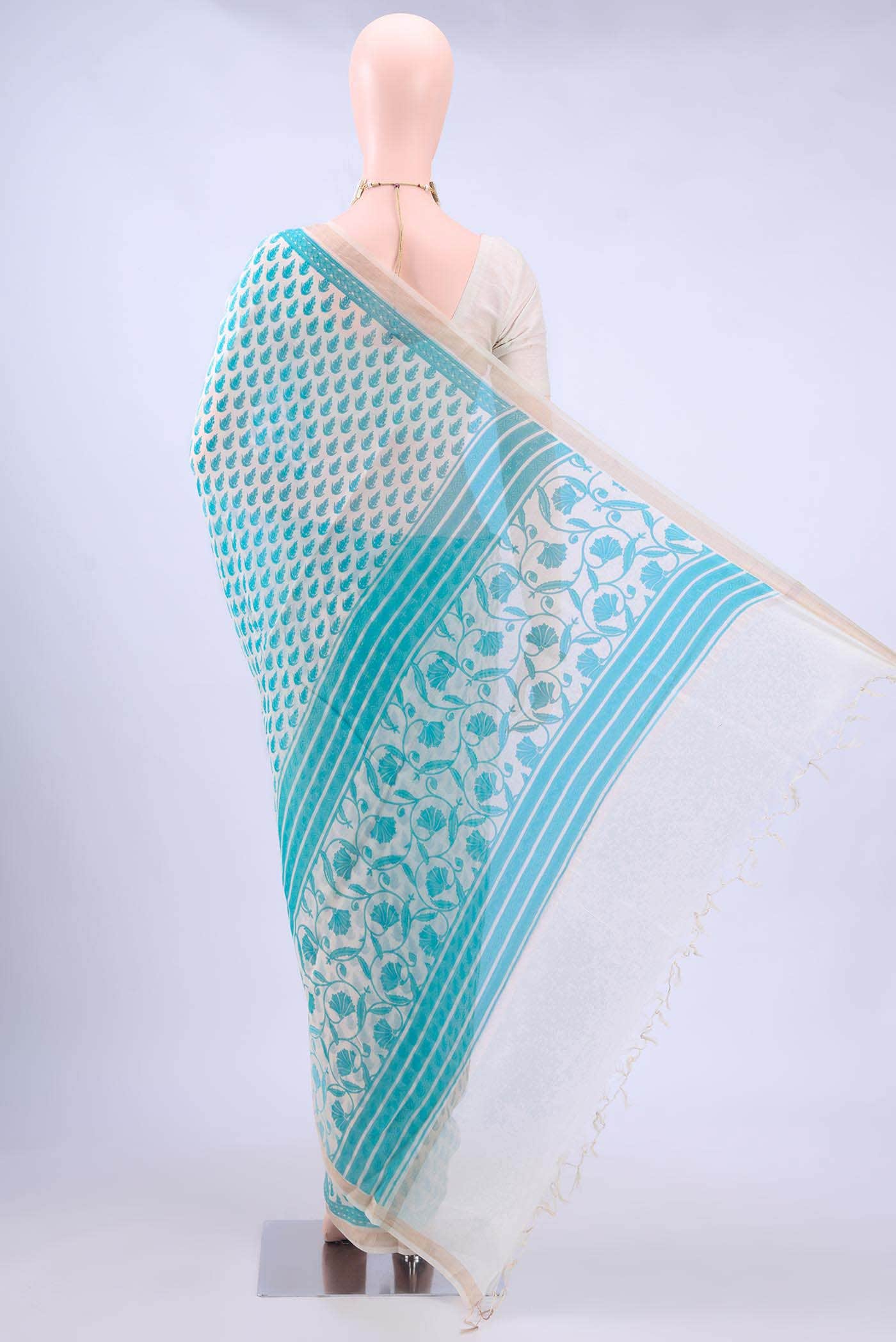 Off White Tussar Saree