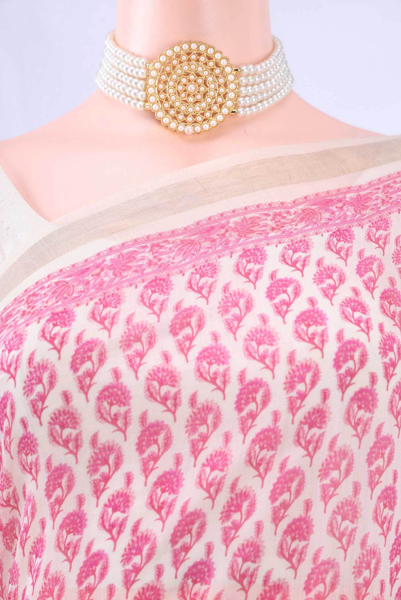 Off White Tussar Saree