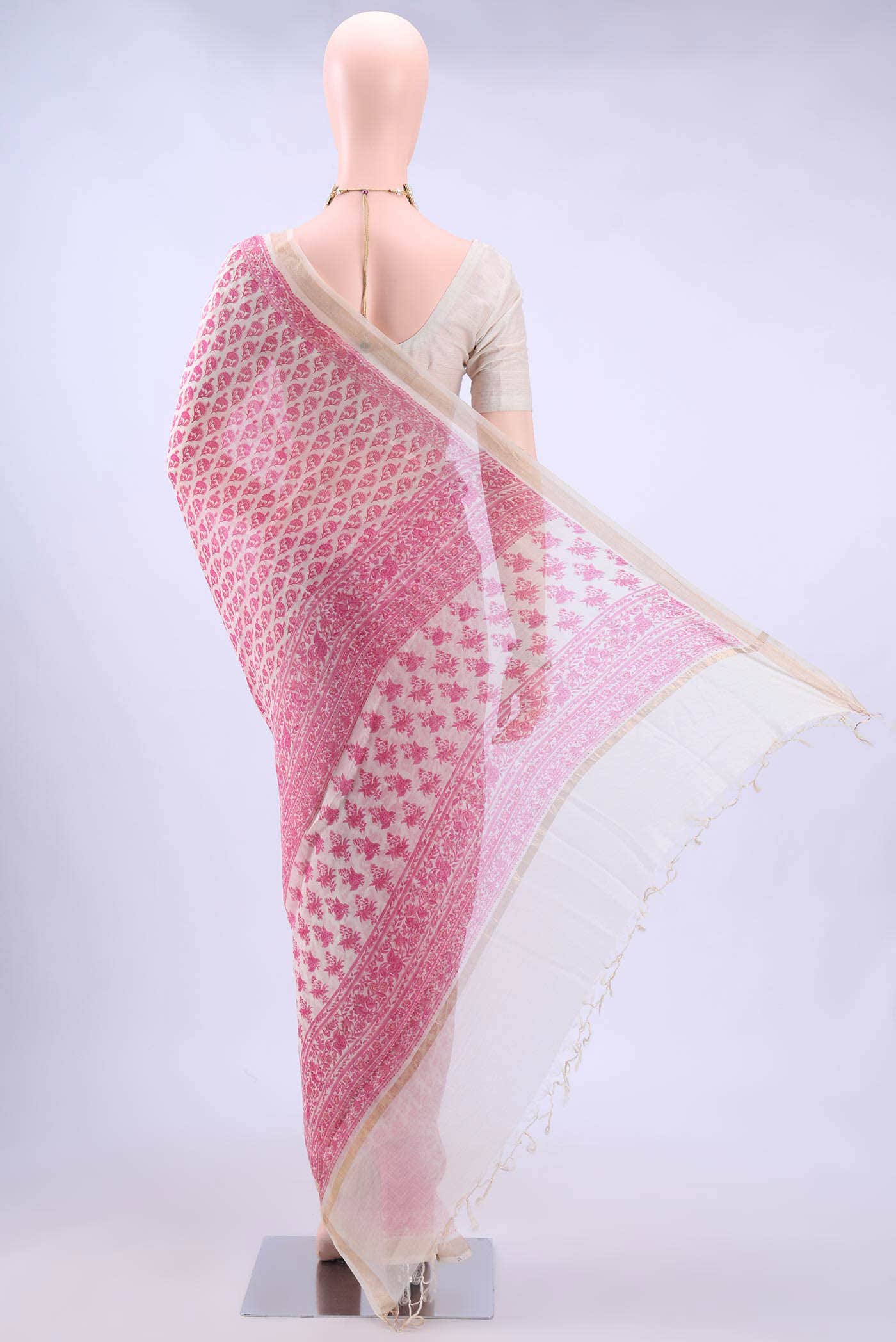 Off White Tussar Saree