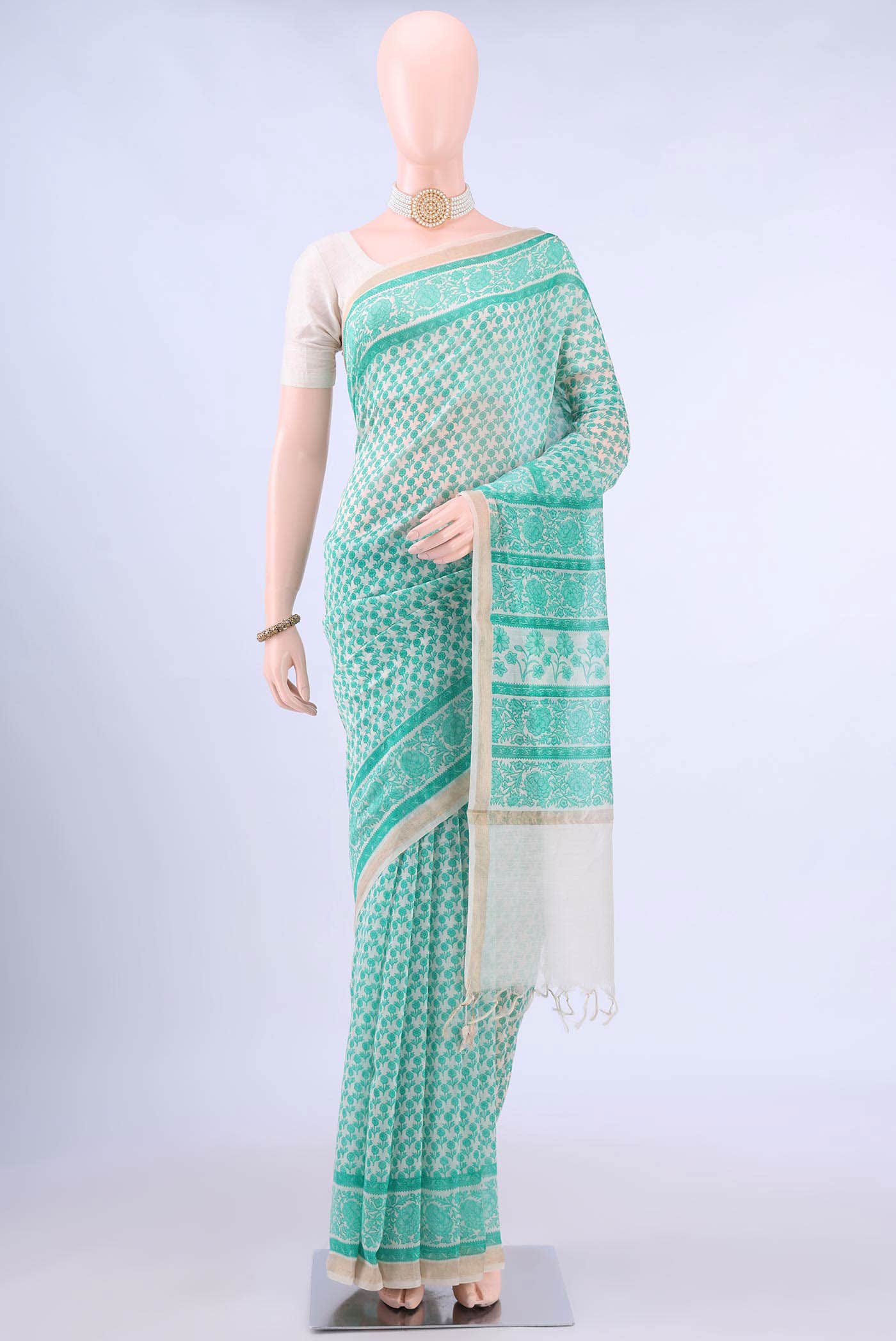 Off White Tussar Saree
