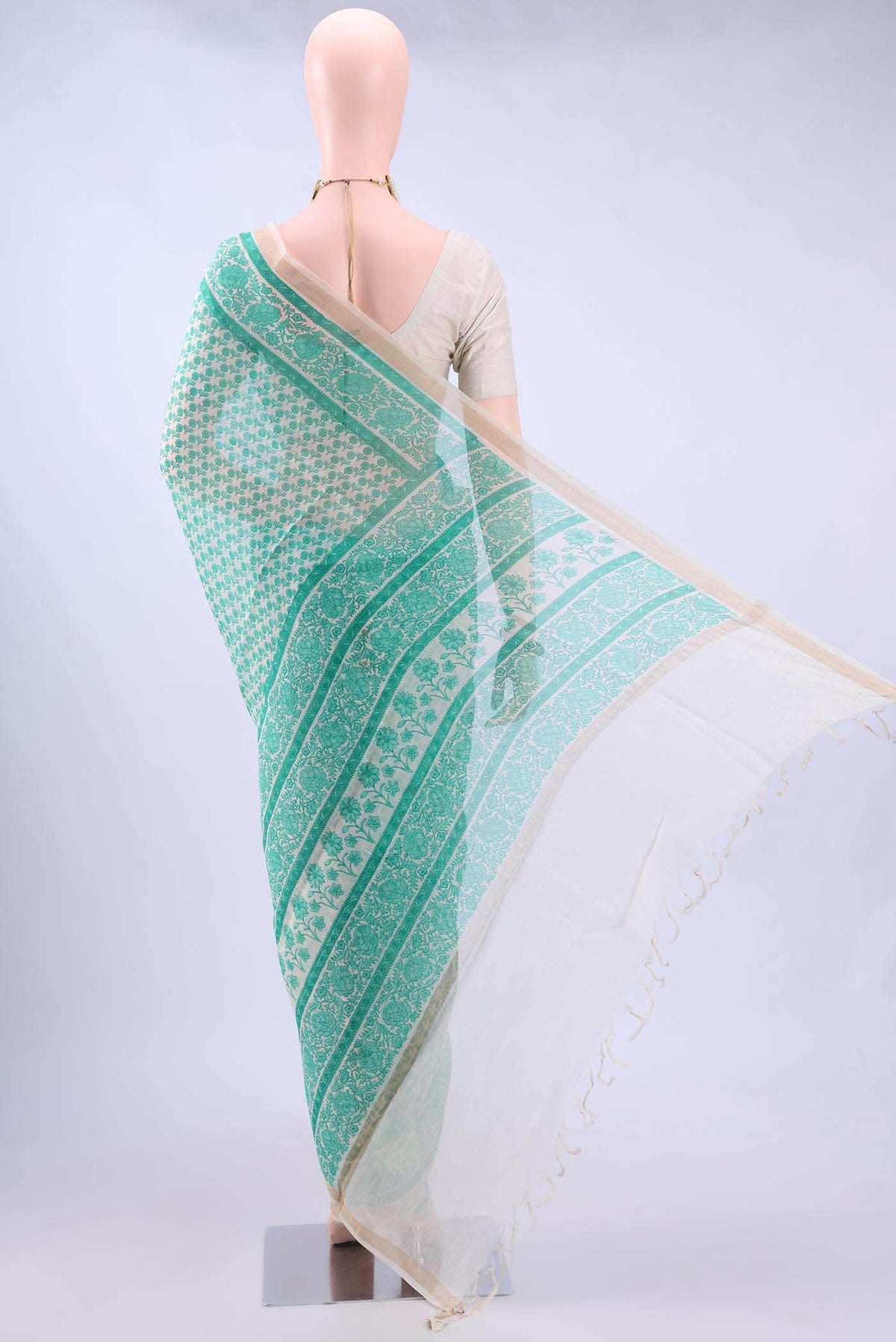 Off White Tussar Saree