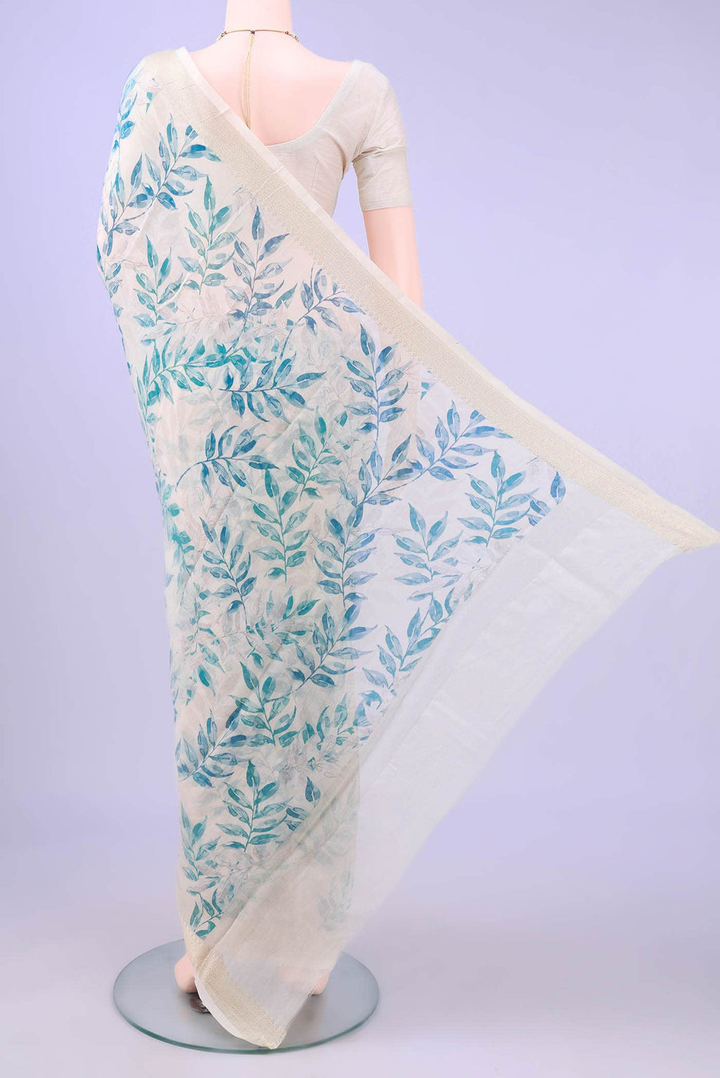 Off White Chanderi Silk Saree