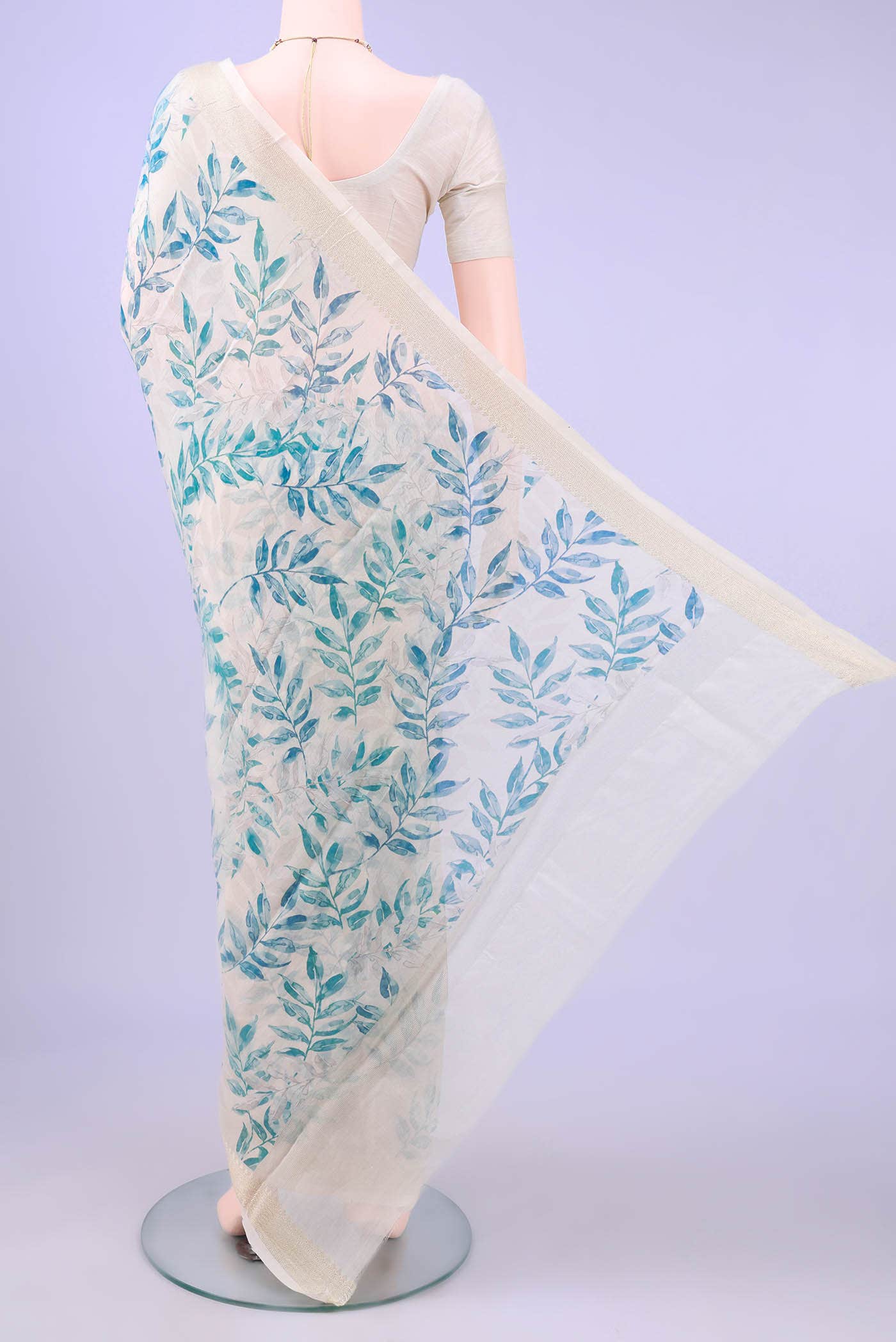 Off White Chanderi Silk Saree