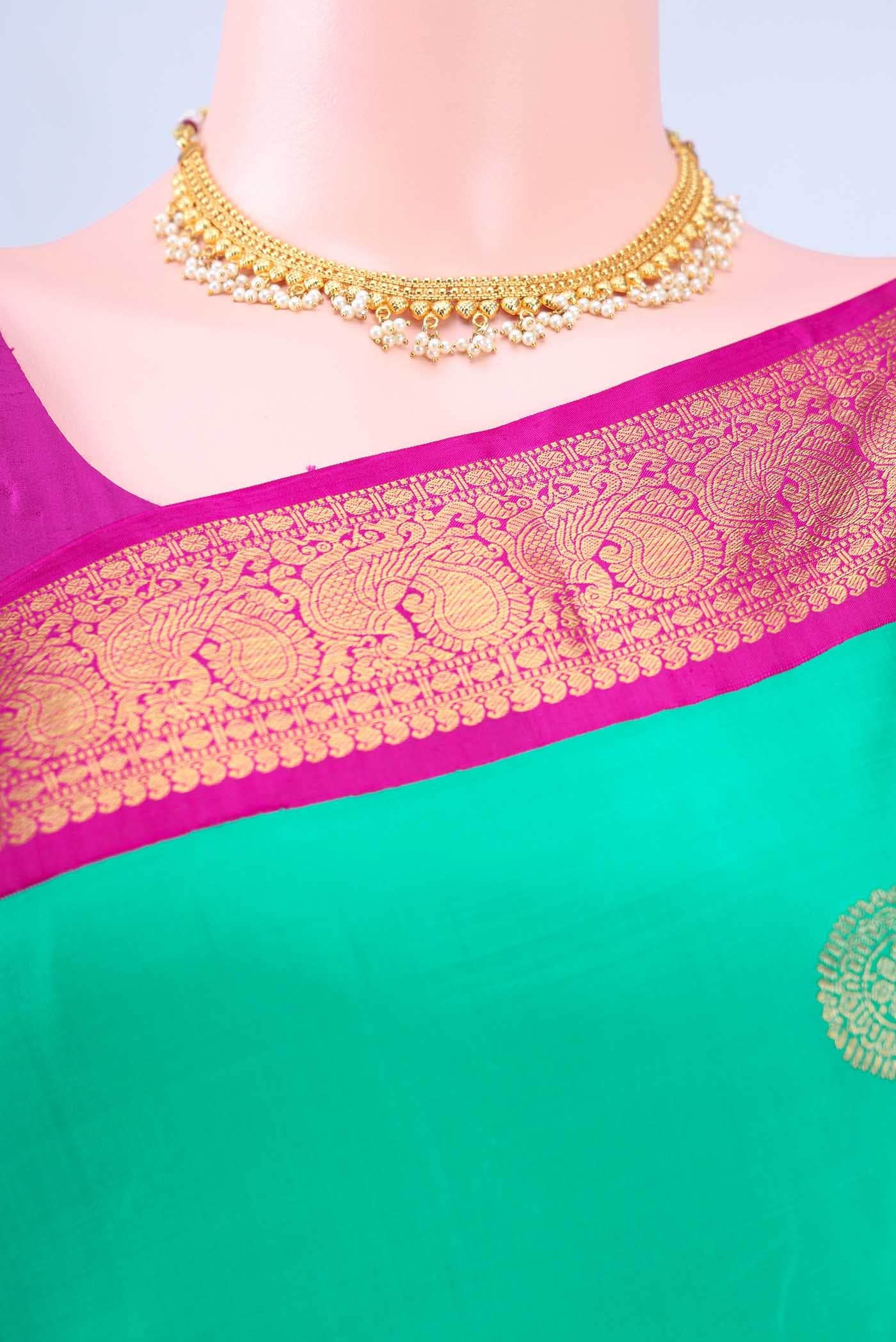 Sky Blue Kanchipuram Silk Saree