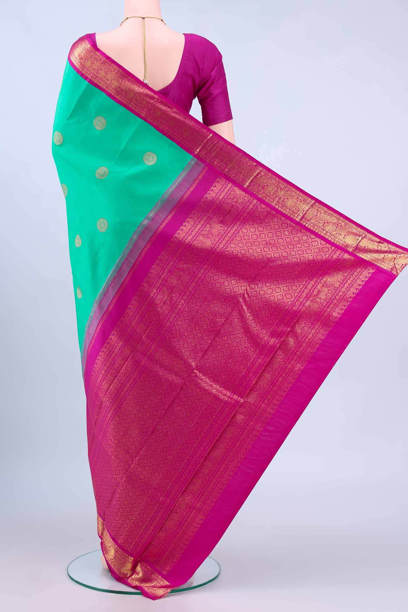 Sky Blue Kanchipuram Silk Saree