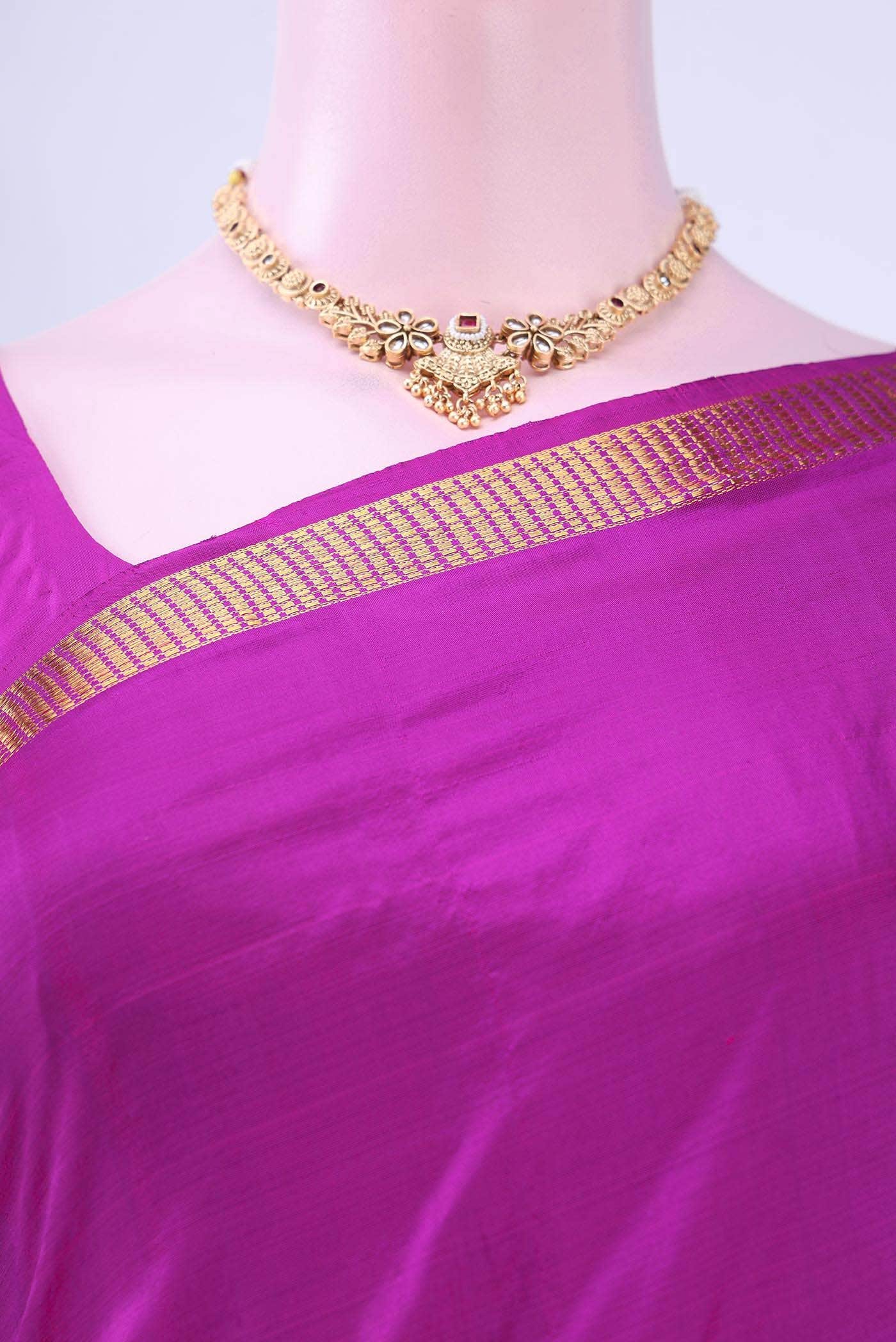 Magenta Kanchipuram Silk Saree