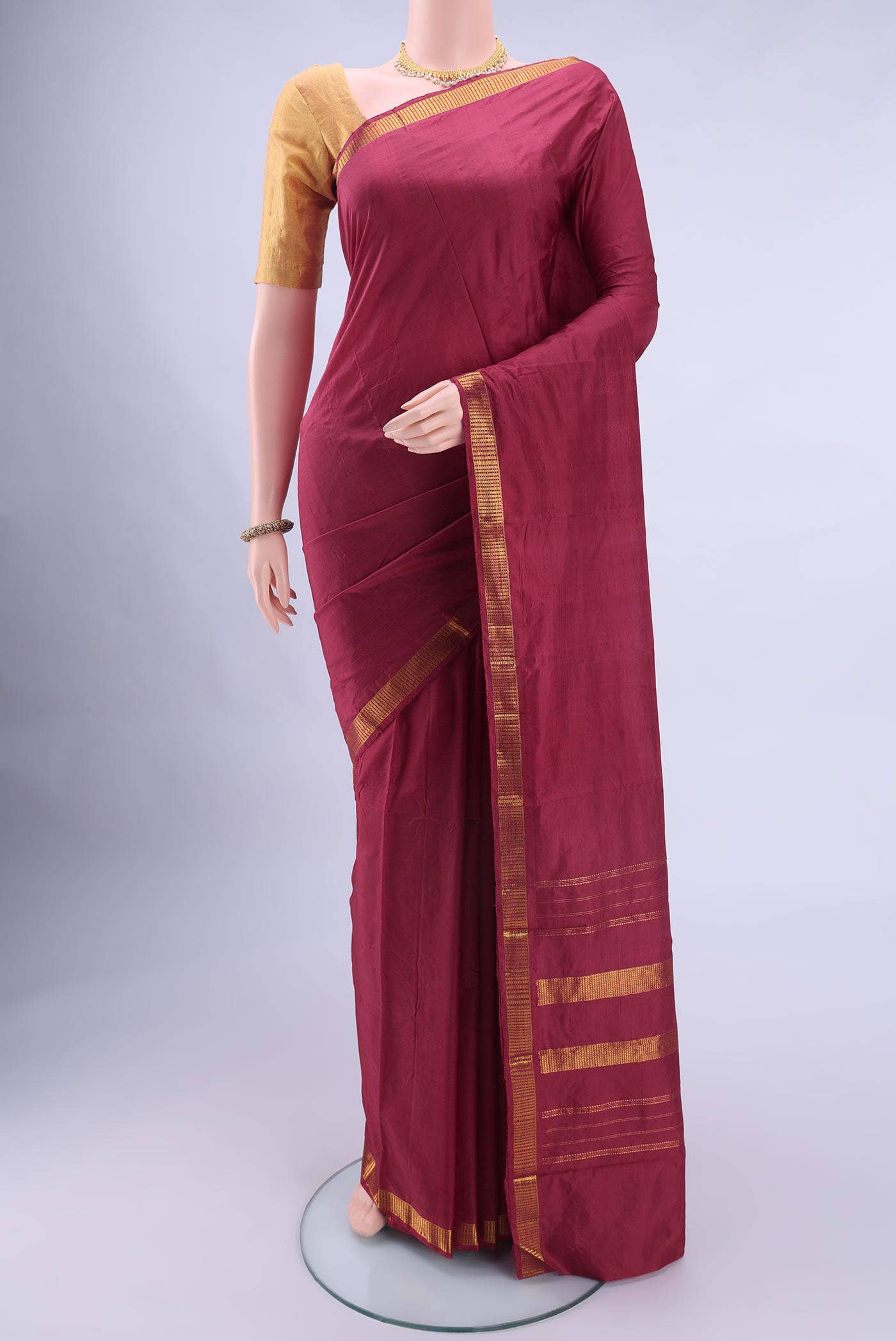 Maroon Kanchipuram Saree