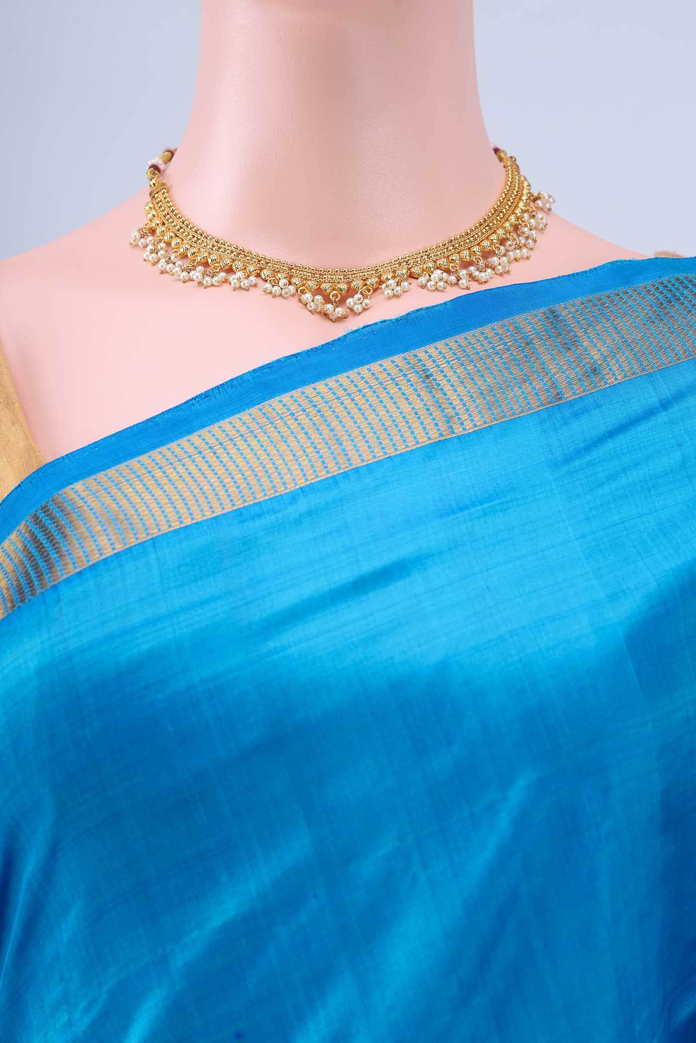 Dark Blue Kanchipuram Silk Saree
