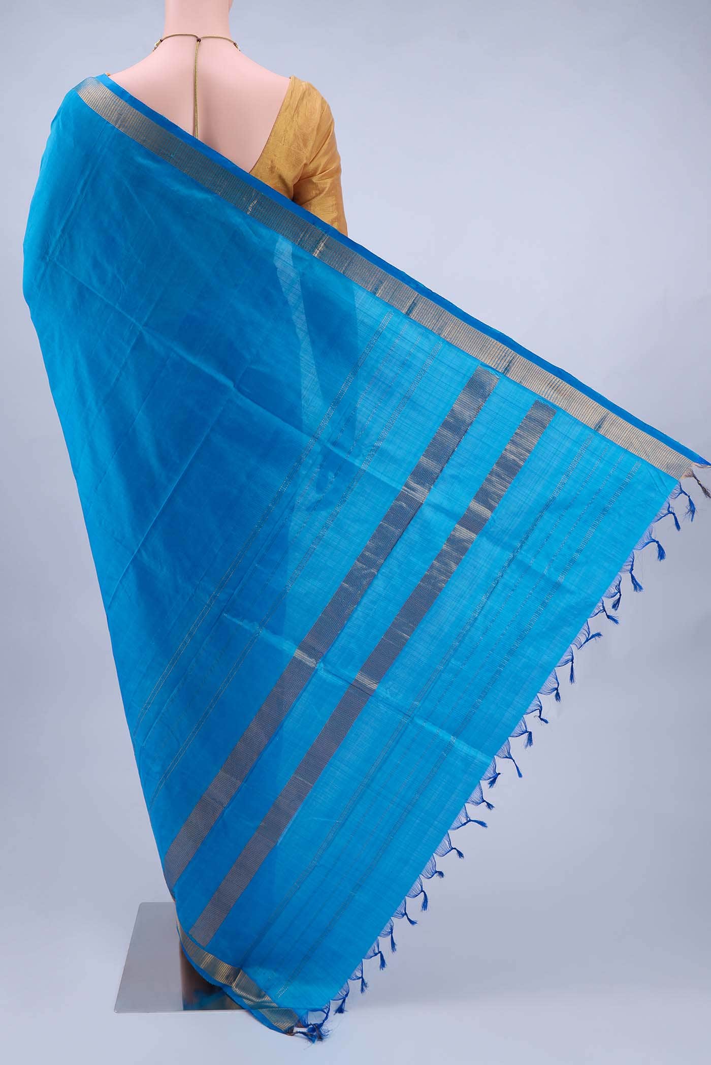 Dark Blue Kanchipuram Silk Saree