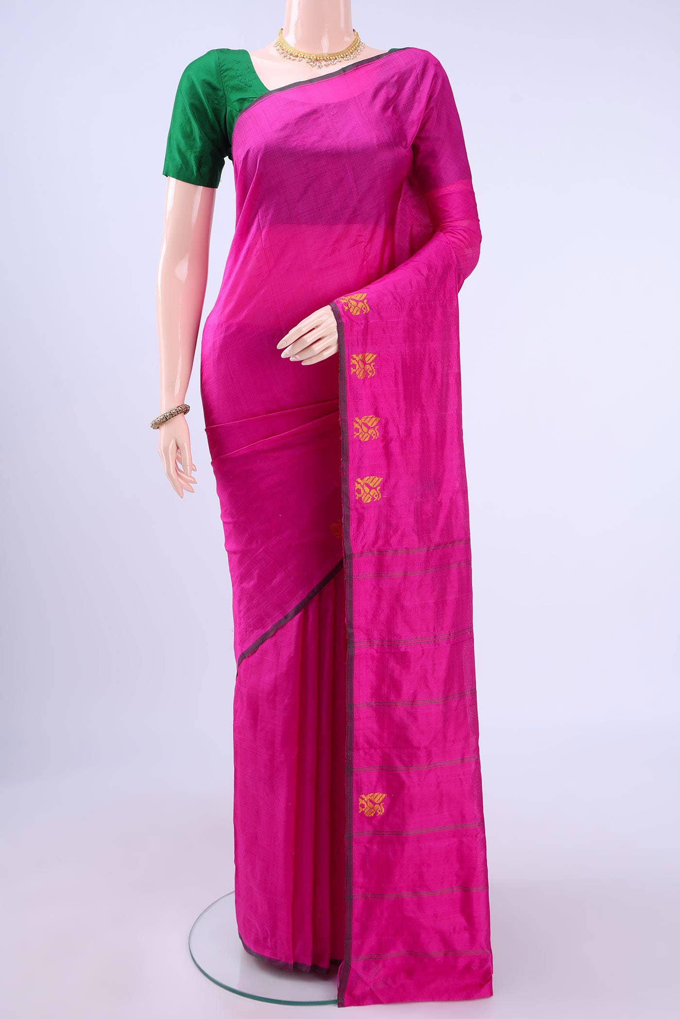 Rani Pink Kanchipuram Silk Saree