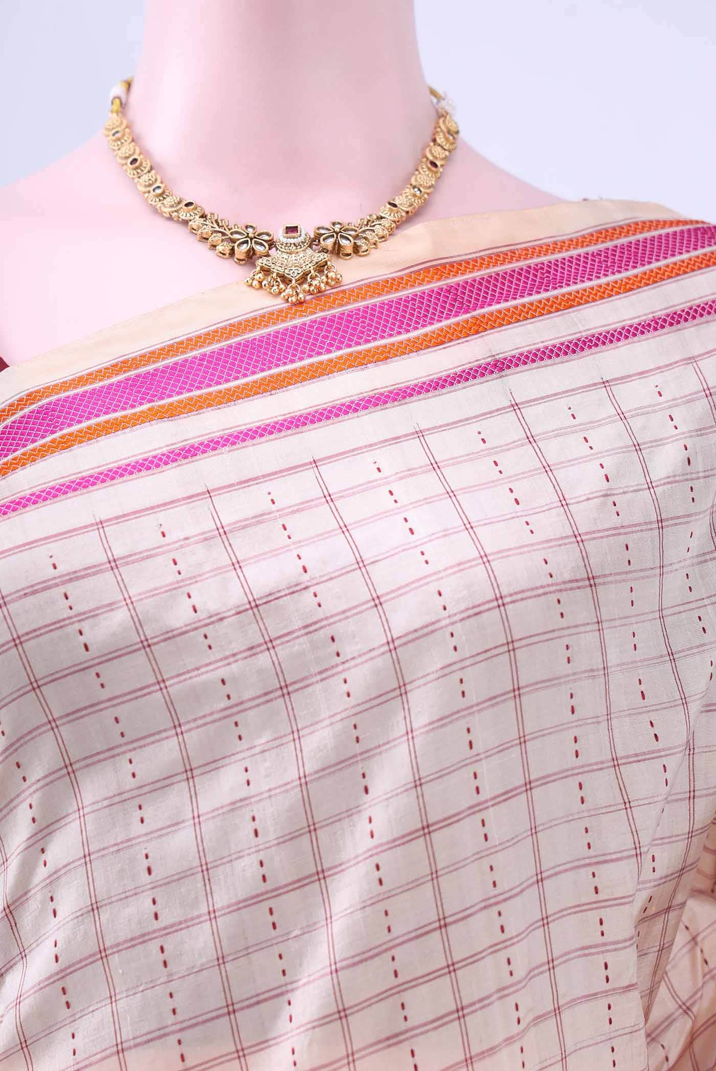 Beige Kanchipuram Silk Saree