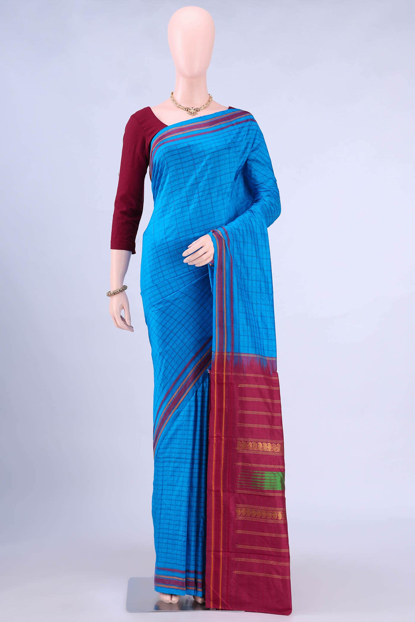 Blue Kanchipuram Silk Saree