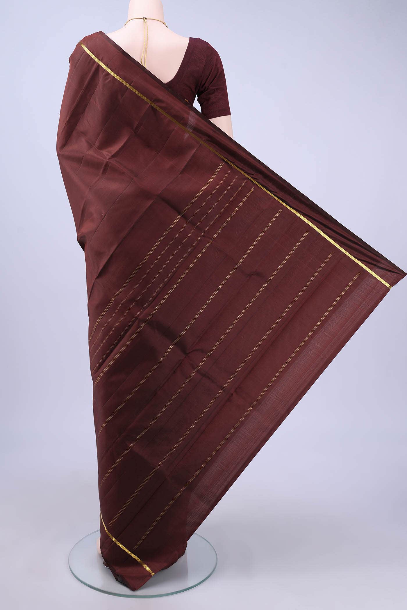 Brown Kanchipuram Silk Saree