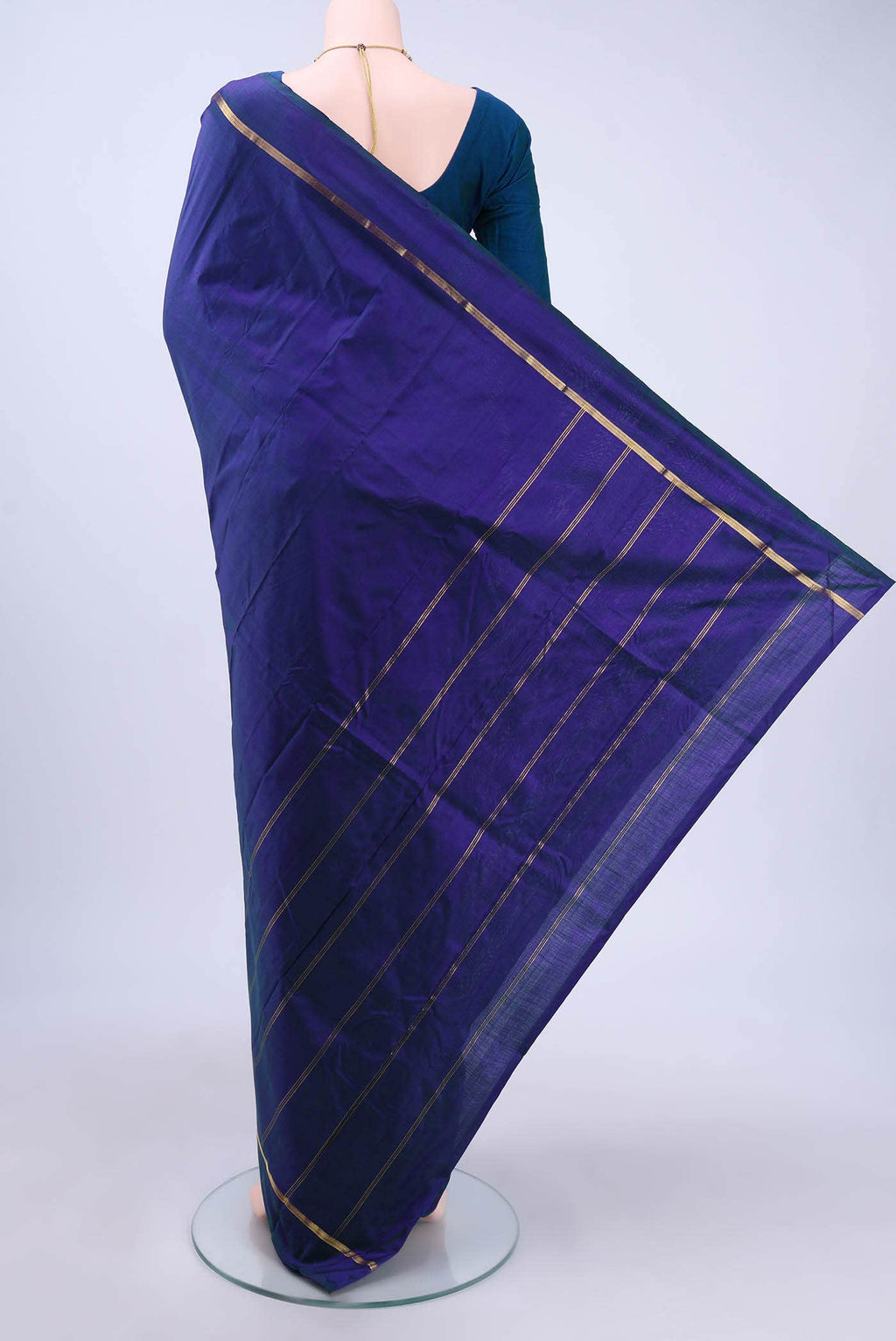 Peacock Blue Kanchipuram Silk Saree