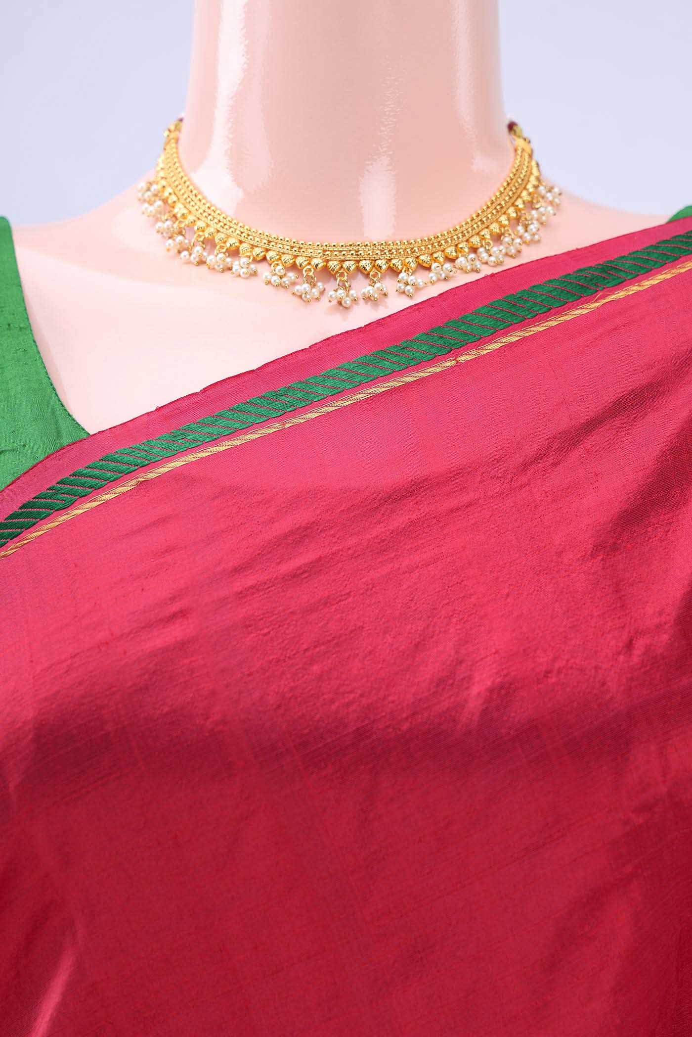 Parrot Green Kanchipuram Silk Saree
