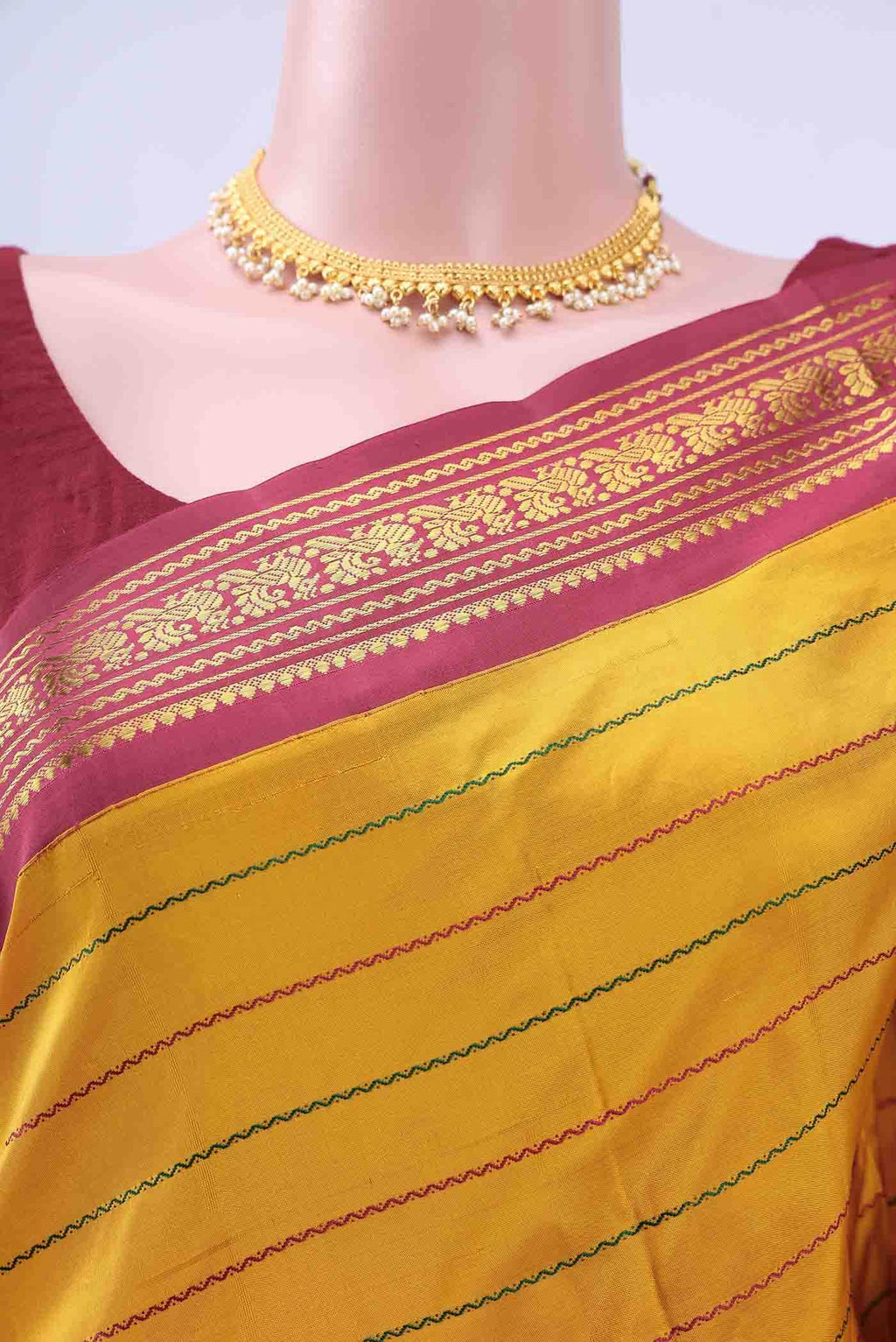 Yellow Kanchipuram Silk Saree