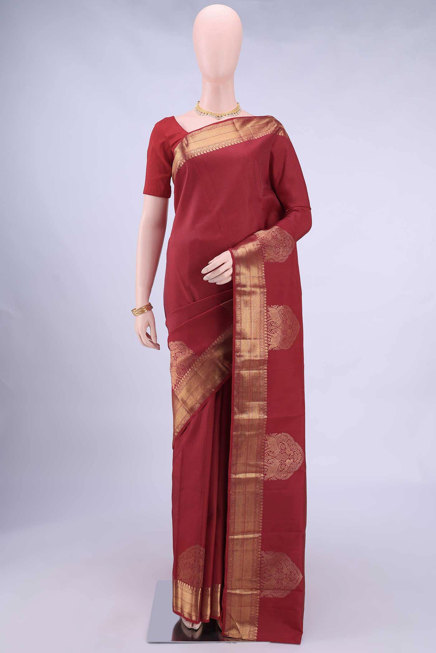 Pure Silk Pure Zari Red Kanchipuram Saree