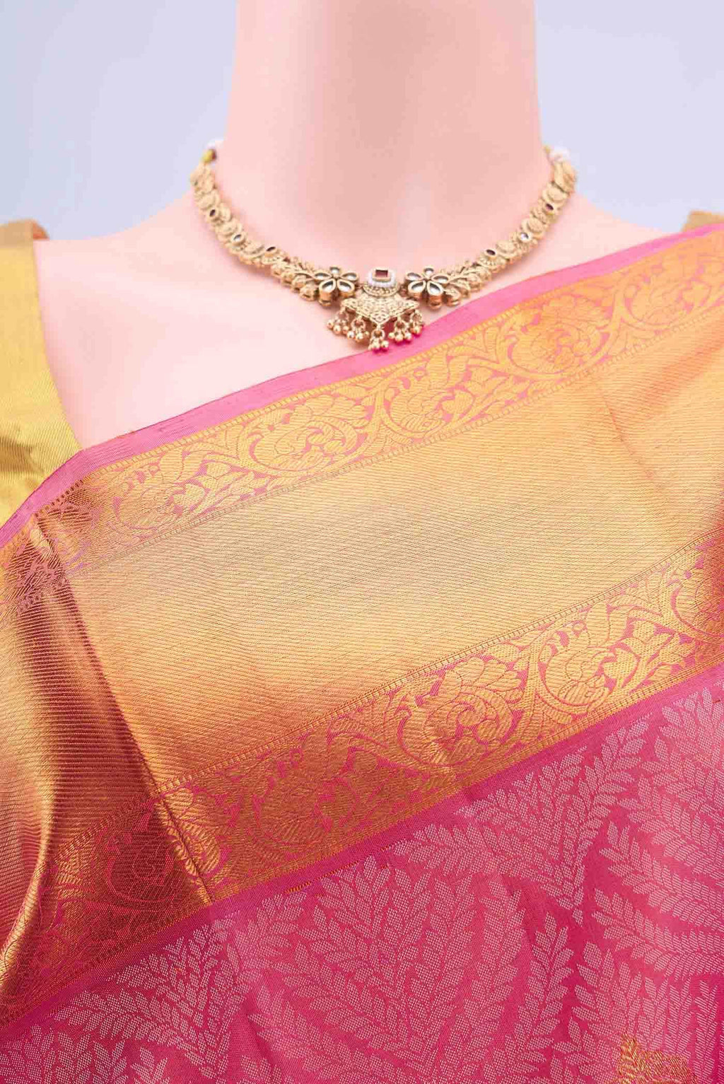 Peach Kanchipuram Silk Saree