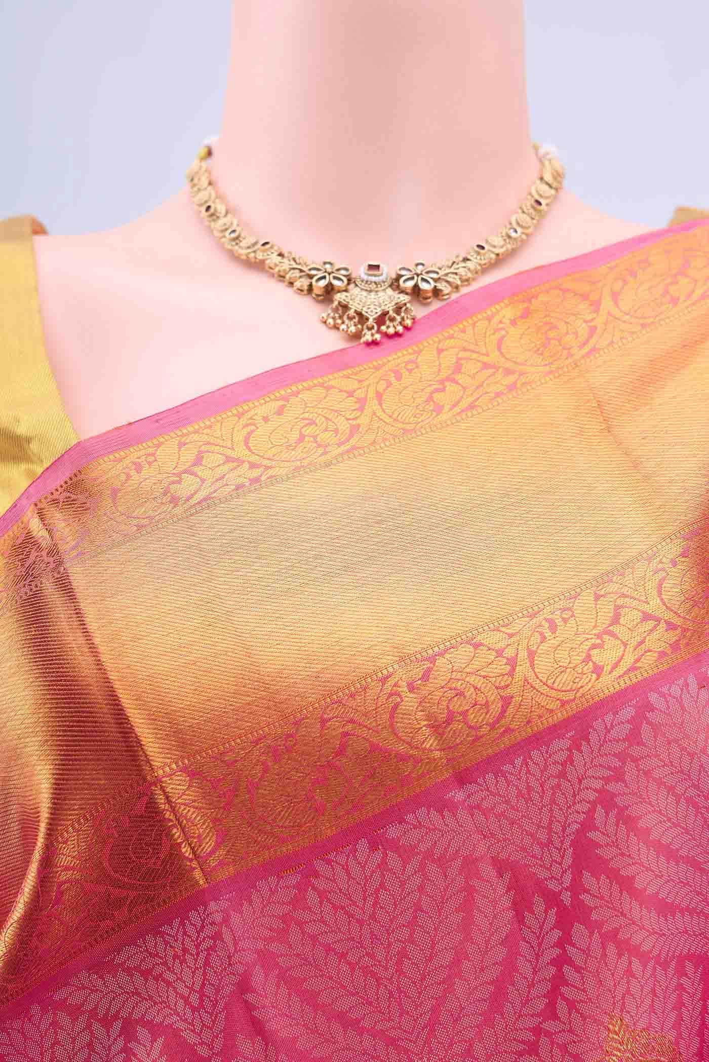 Peach Kanchipuram Silk Saree