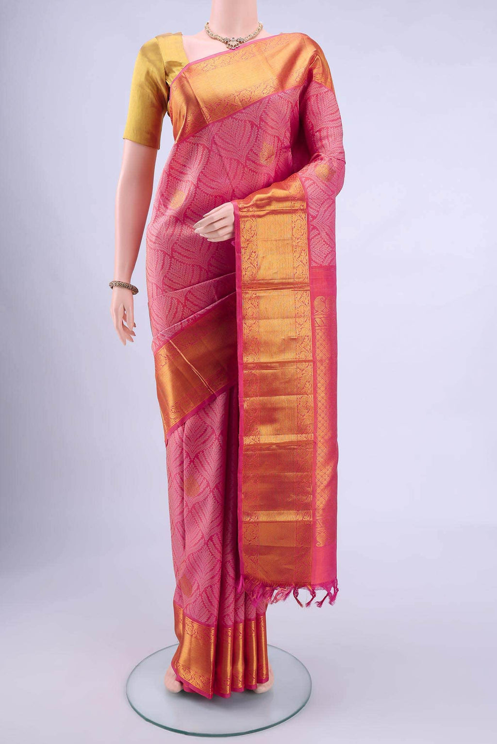 Peach Kanchipuram Silk Saree